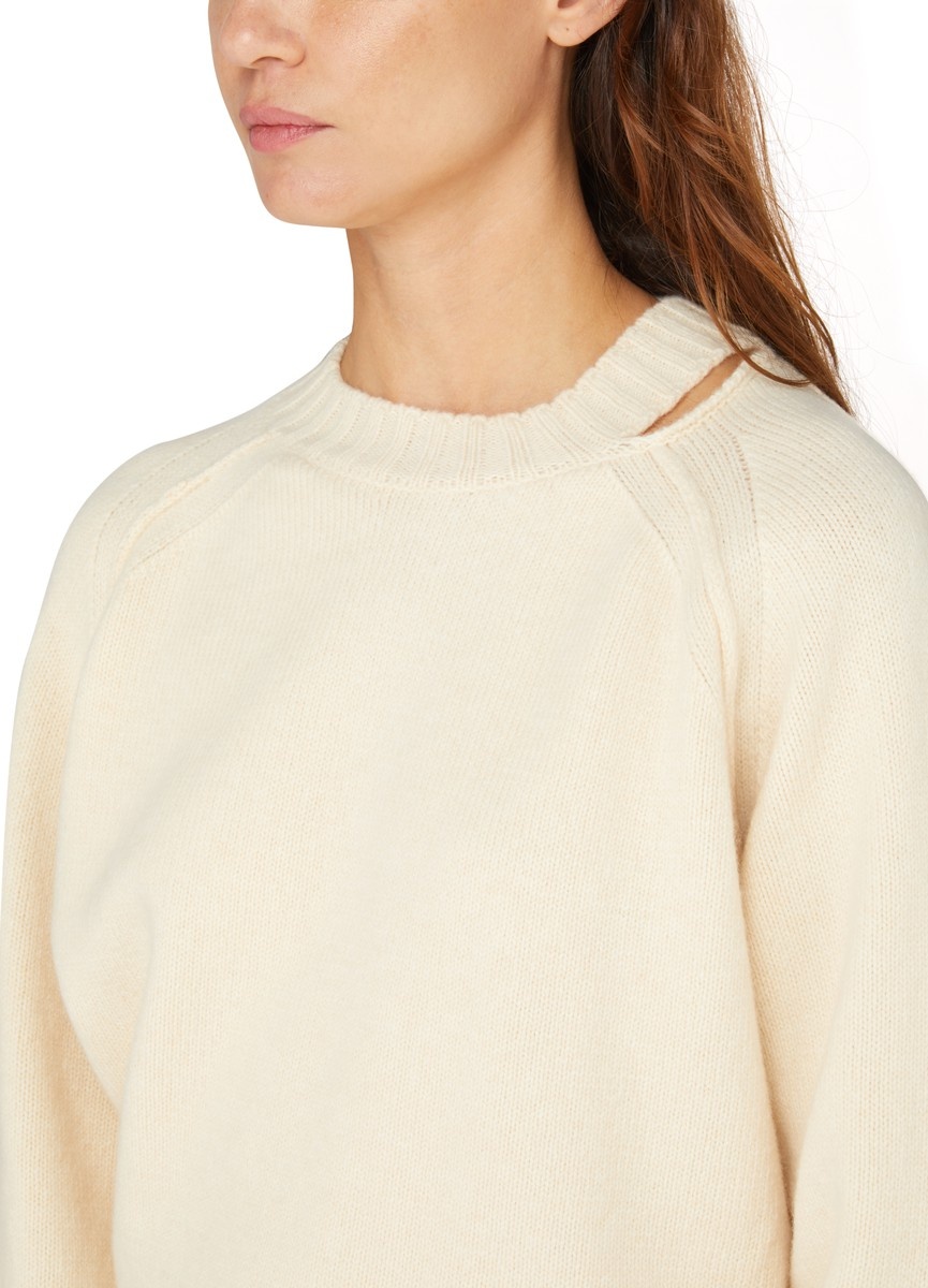 Raw-edge wool cashmere sweater - 4