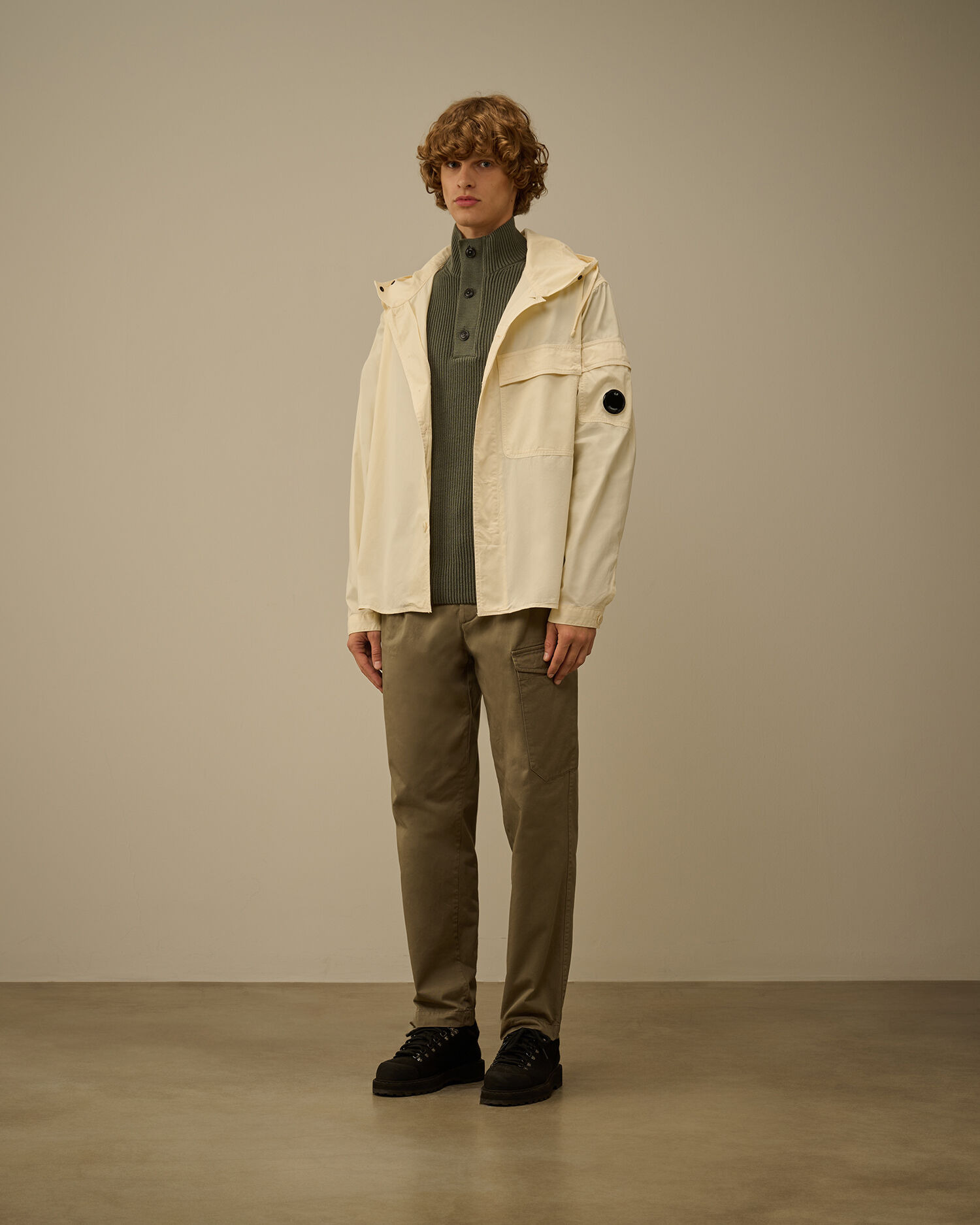 Organic Gabardine Hooded Zipped Overshirt - 2