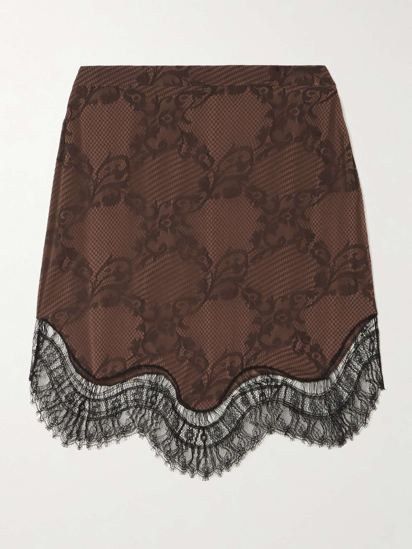Satin and scalloped lace skirt - 1