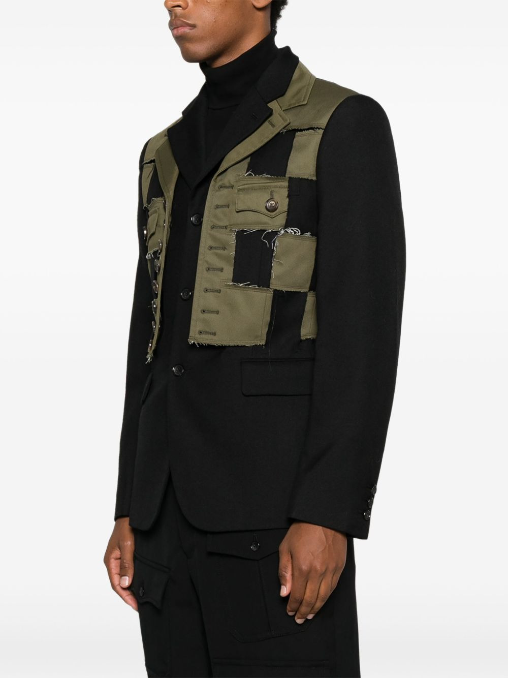 patchwork-check jacket - 3