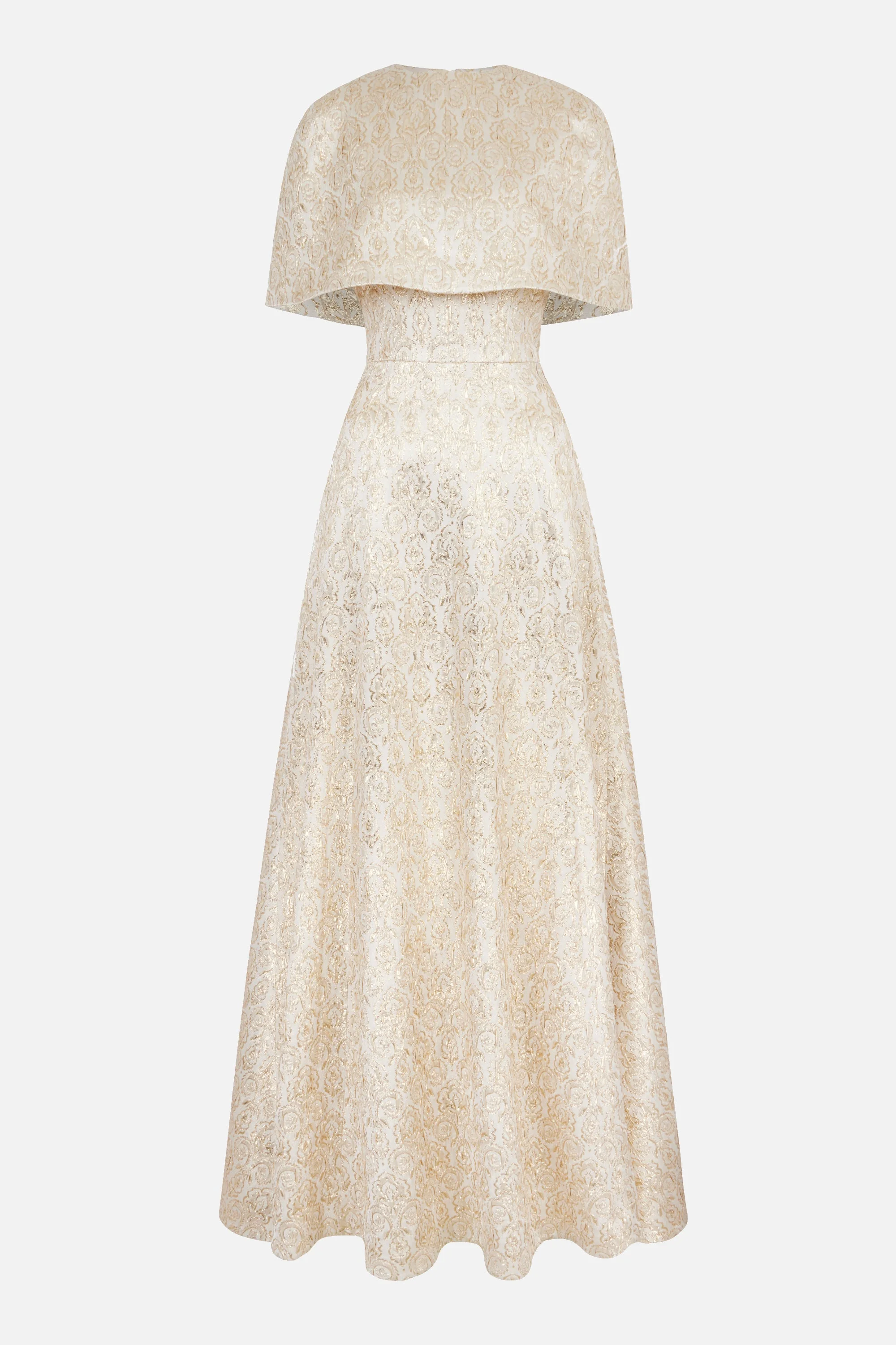 Lucretia Dress in Gold Metallic Jacquard - 1