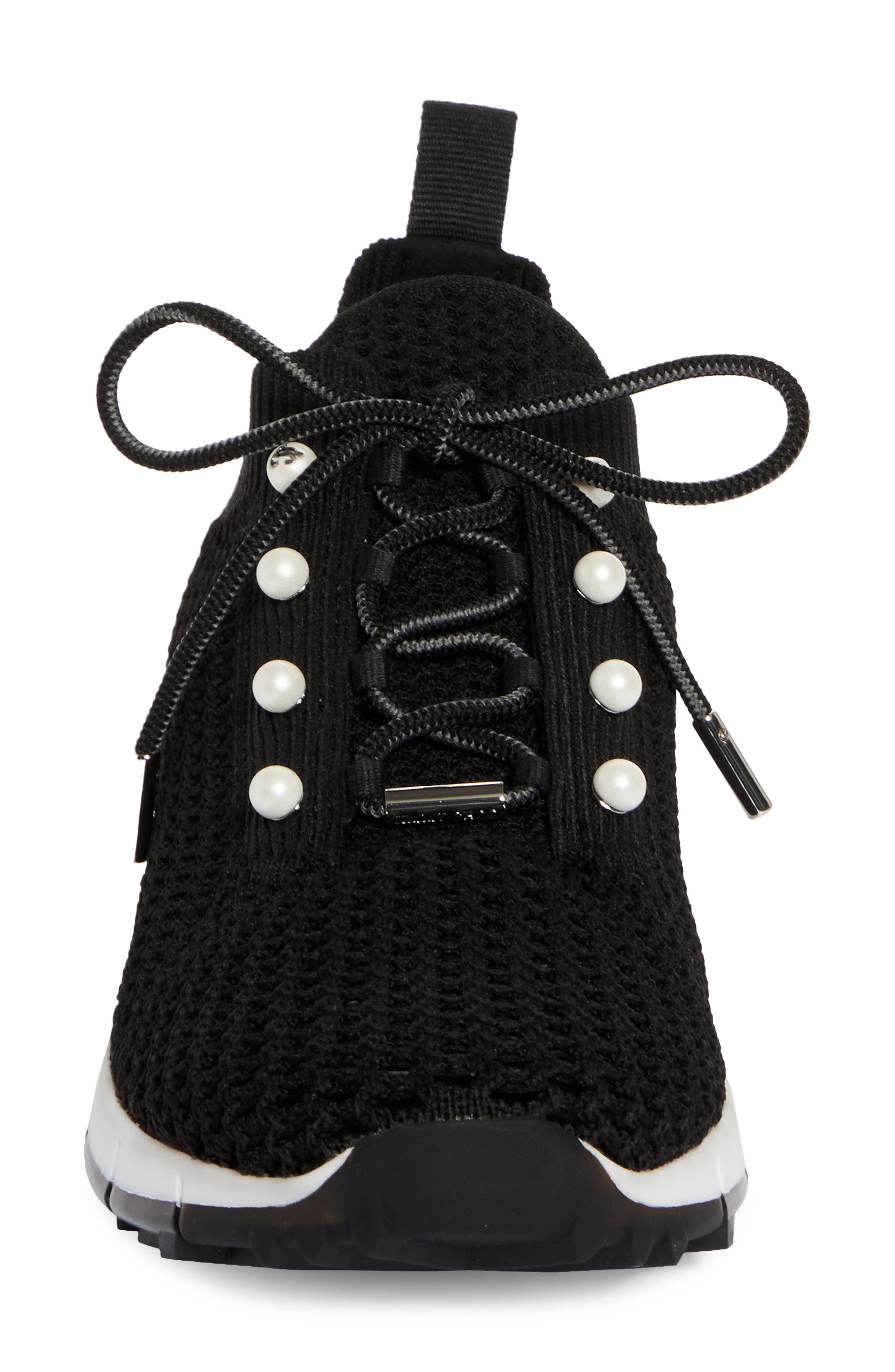 Jimmy Choo Veles Imitation Pearl Knit Sneaker in X Black Mix at Nordstrom - 4