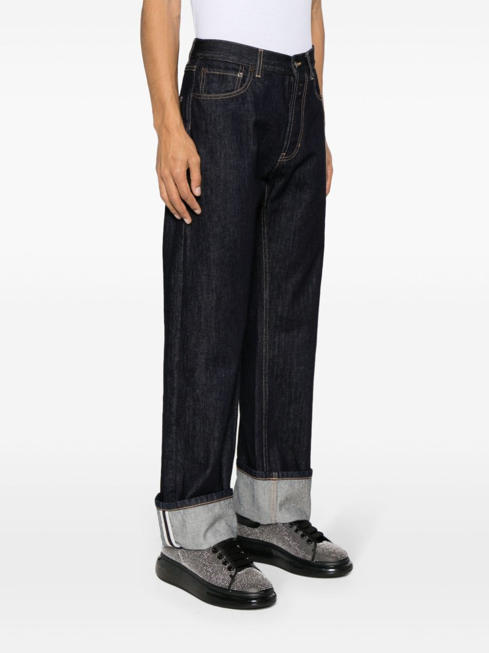 straight-leg cotton jeans - 3