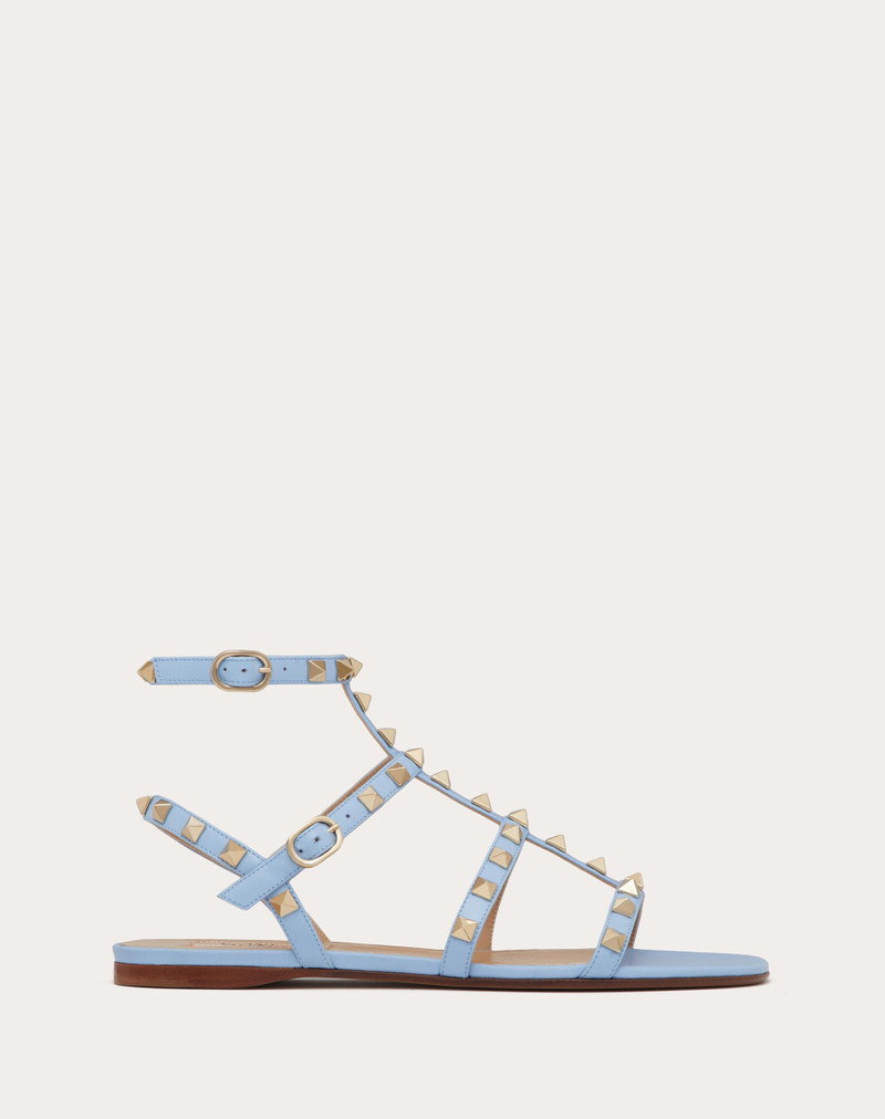 ROCKSTUD FLAT CALFSKIN SANDAL WITH STRAPS - 1