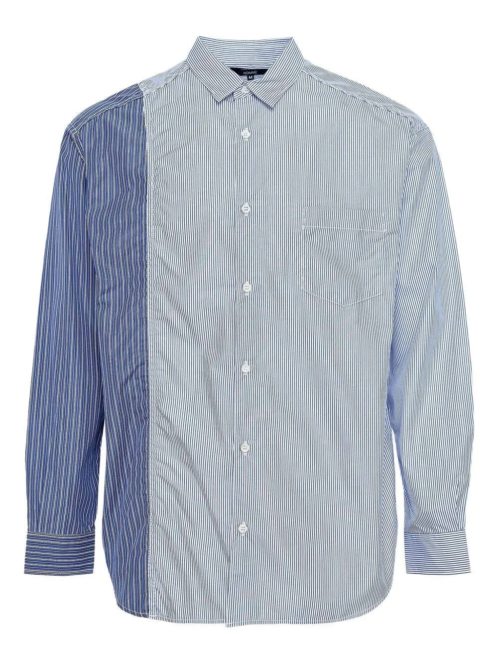 striped panelled shirt - 1