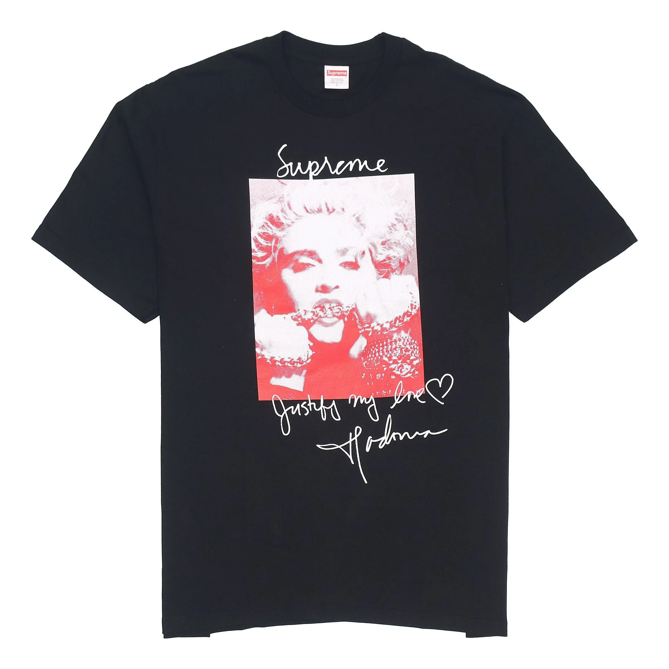 Supreme FW18 Madonna Tee Black Character Avatar Printing Short Sleeve Unisex SUP-FW18-002 - 1