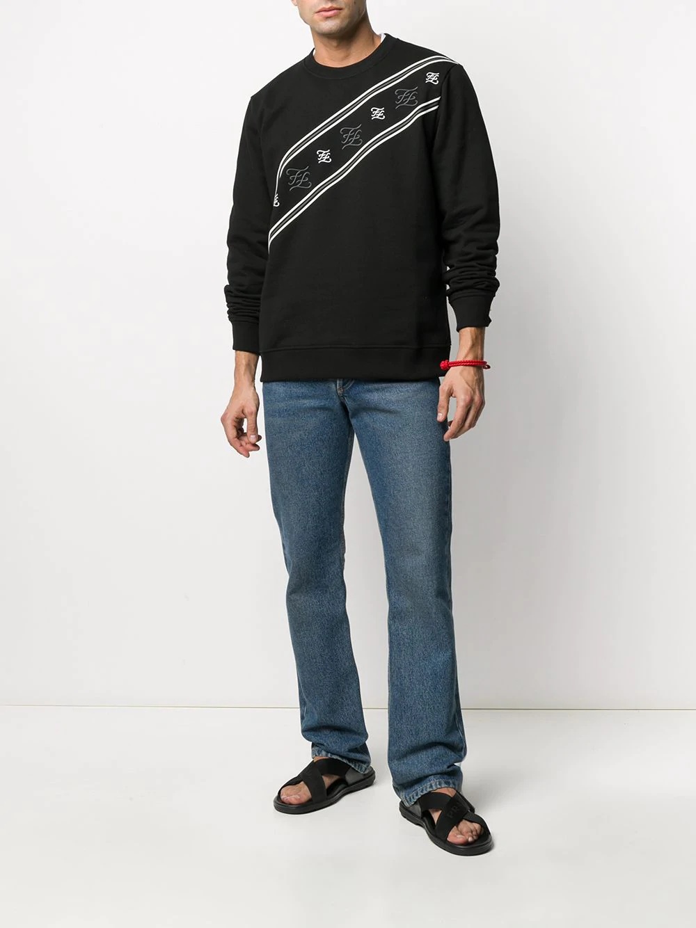 striped Karligraphy sweatshirt - 2