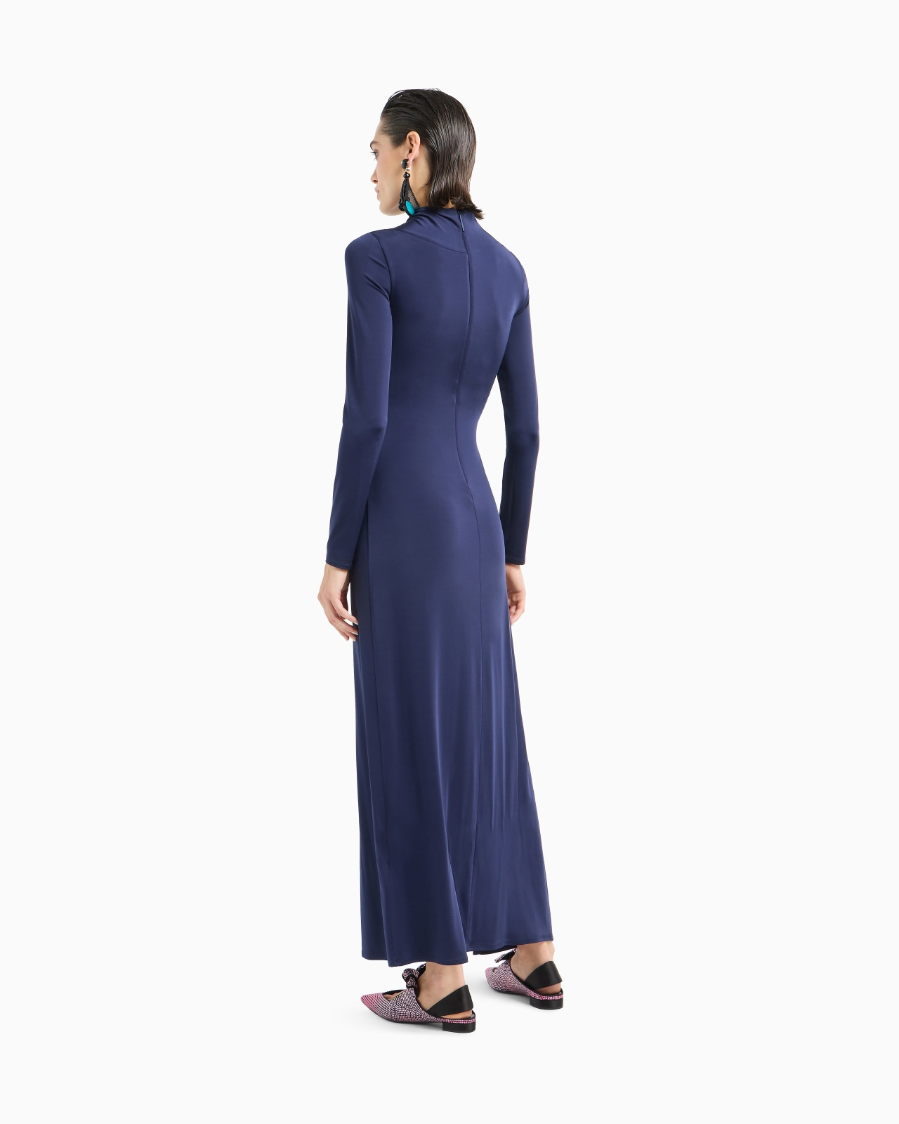 ASV long dress in stretch viscose jersey with rhinestones - 3