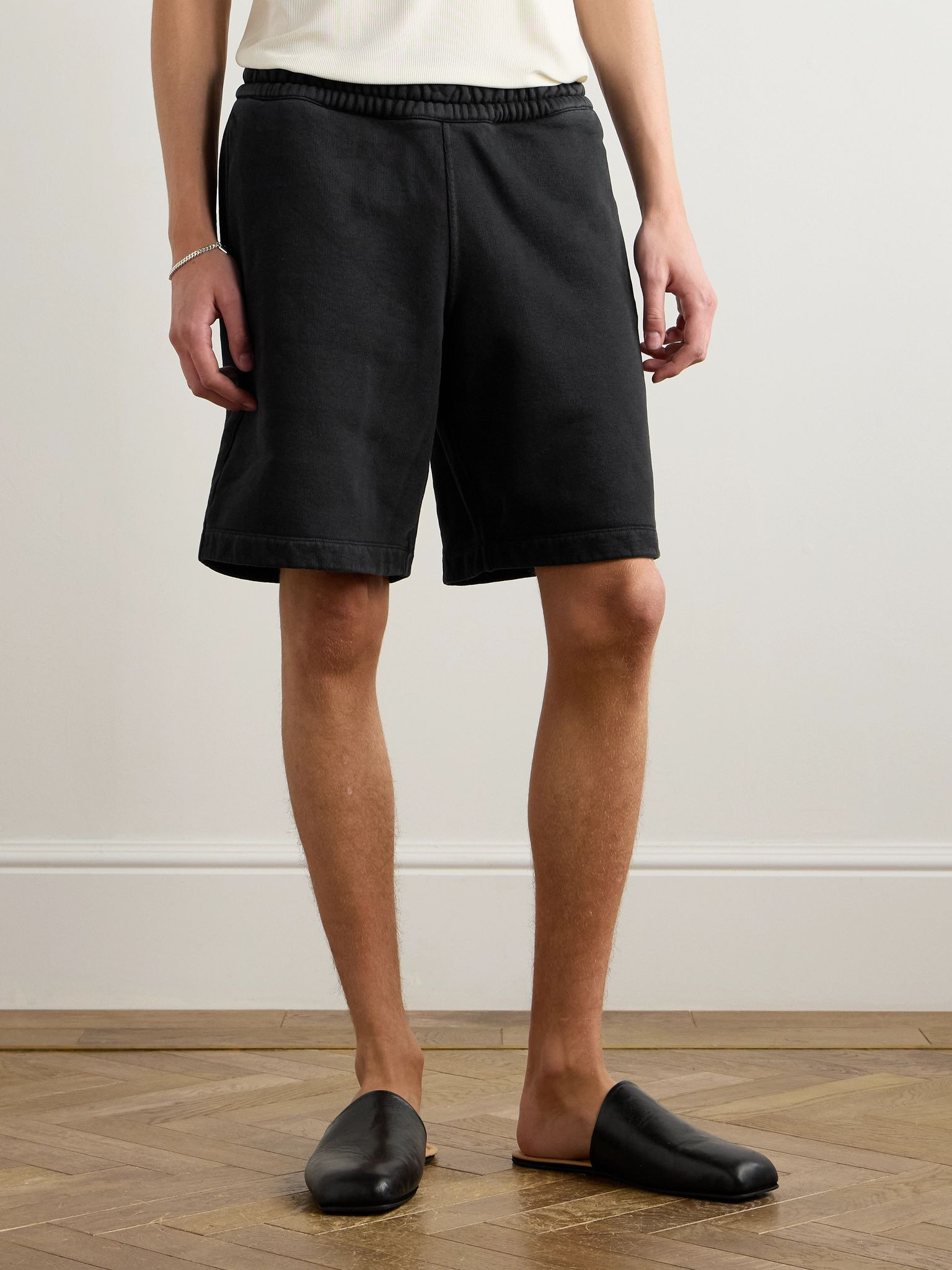 Plage Straight-Leg Cotton-Jersey Shorts Black - 3