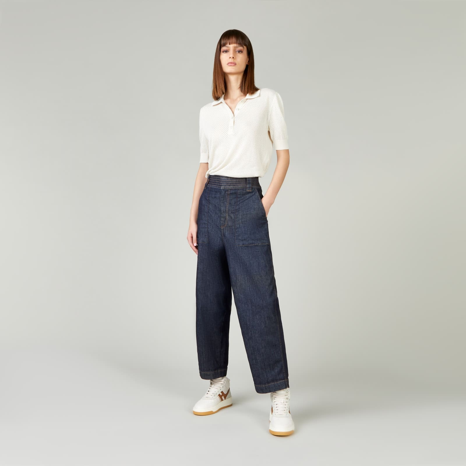 Mom Fit Pants in Denim Blue - 2