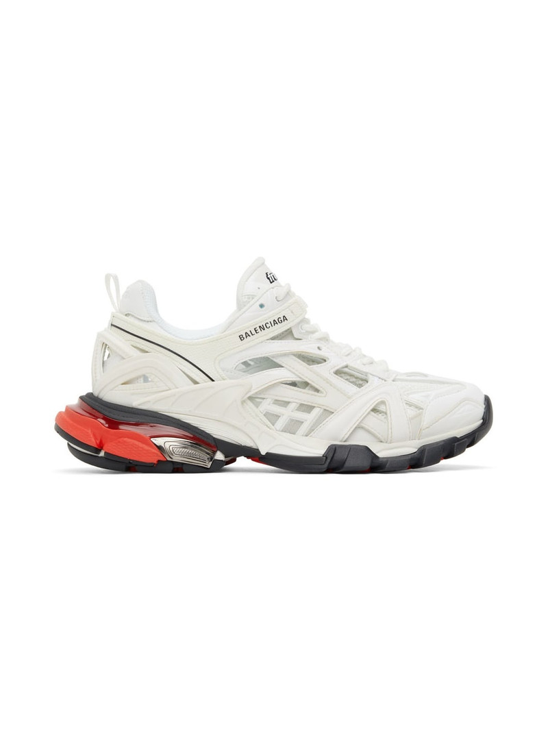White & Red Track.2 Open Sneakers - 1