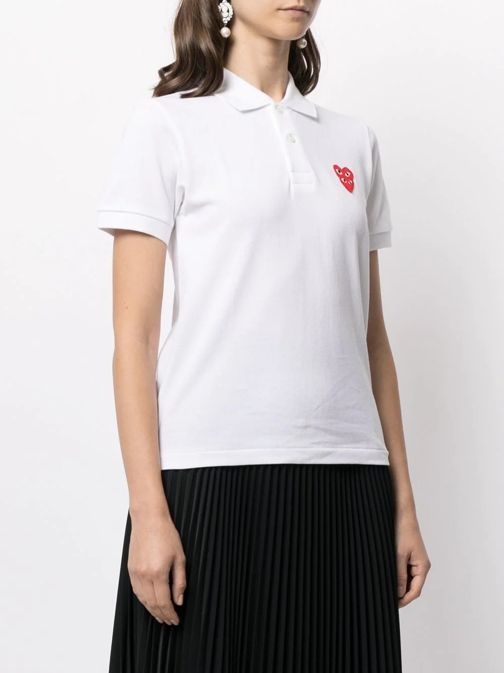 chest logo-patch polo shirt - 3