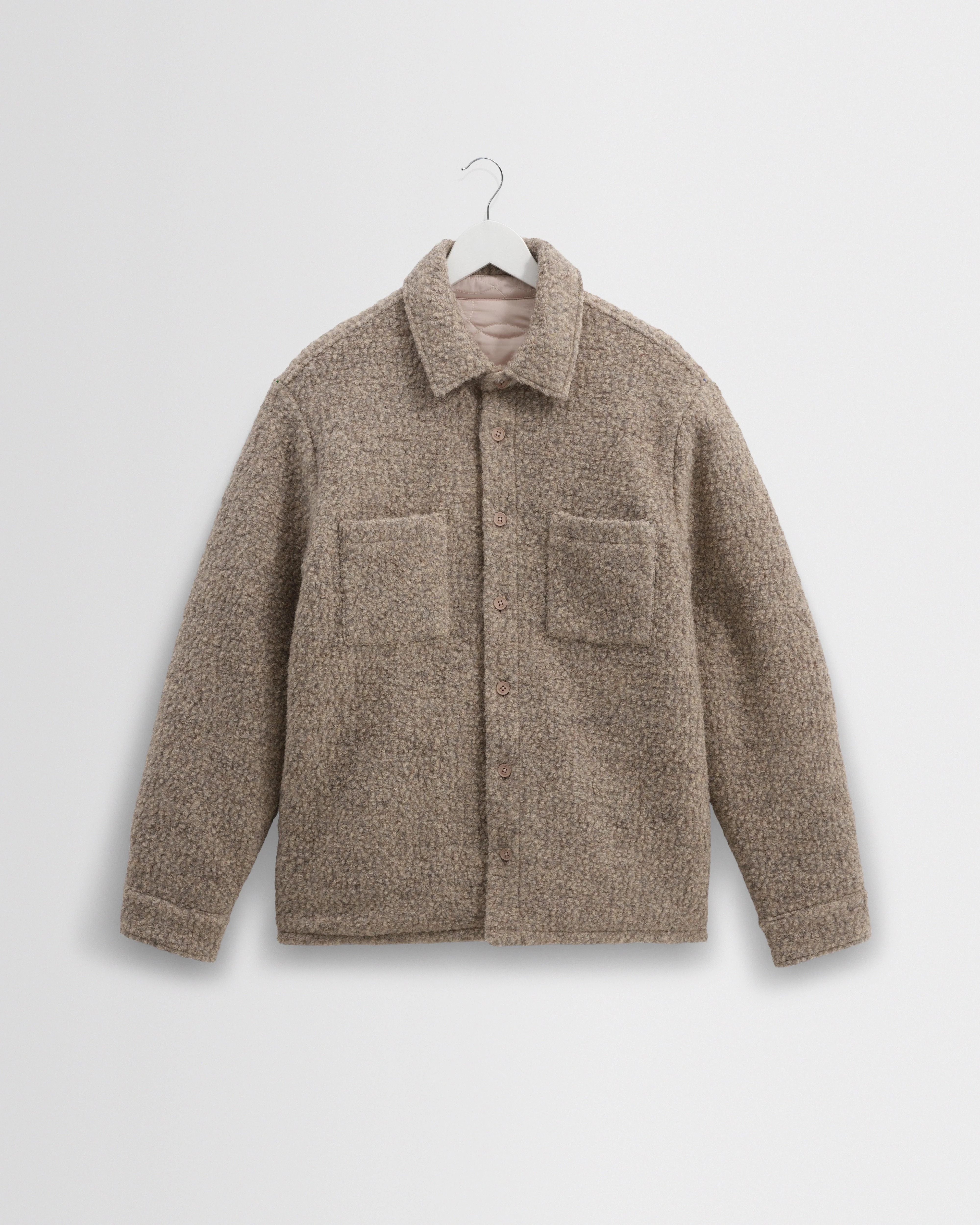 Mount - Natural Reversible Boucle Wool Overshirt - 1