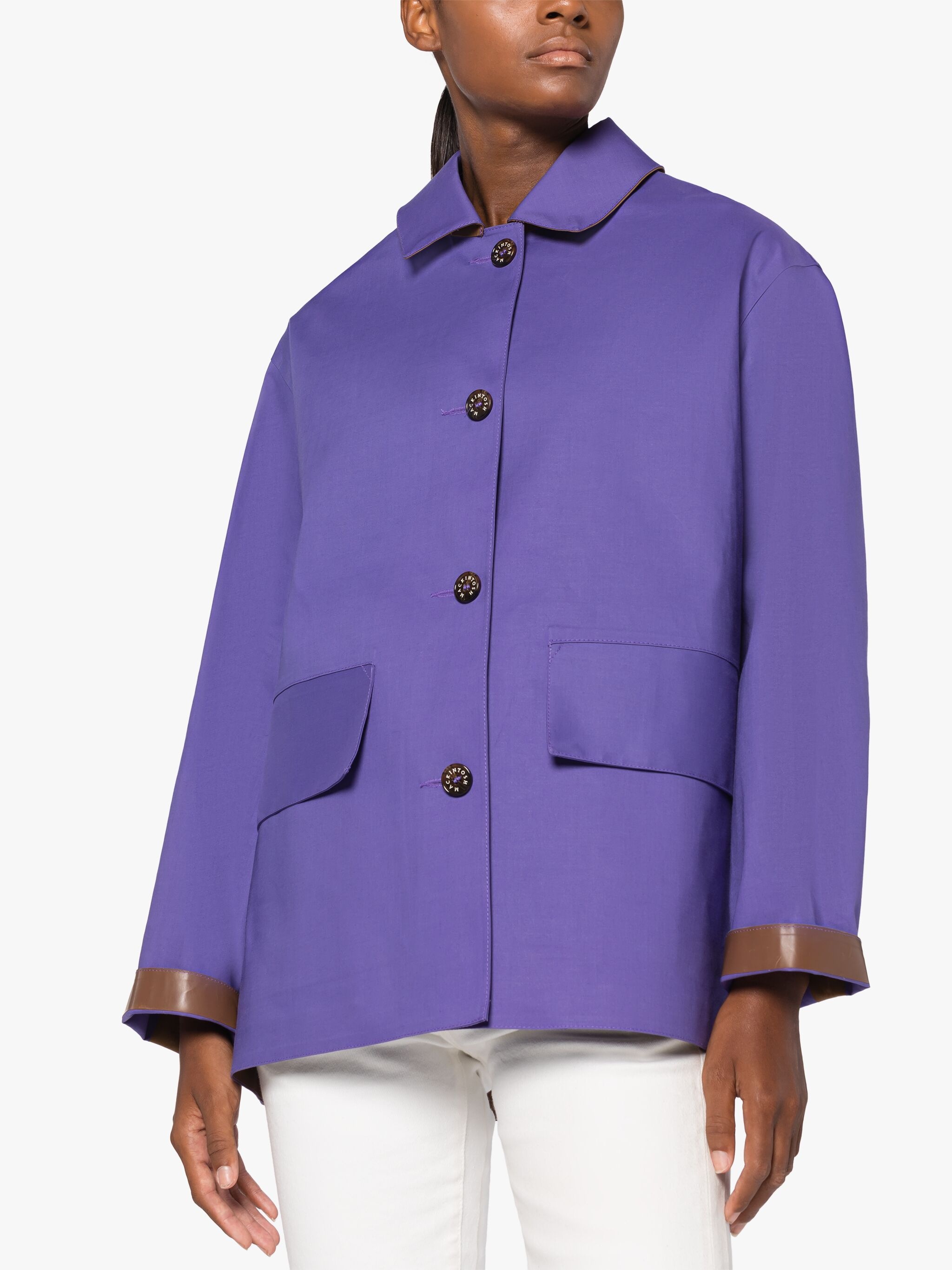 ZINNIA PURPLE BONDED COTTON JACKET - 5