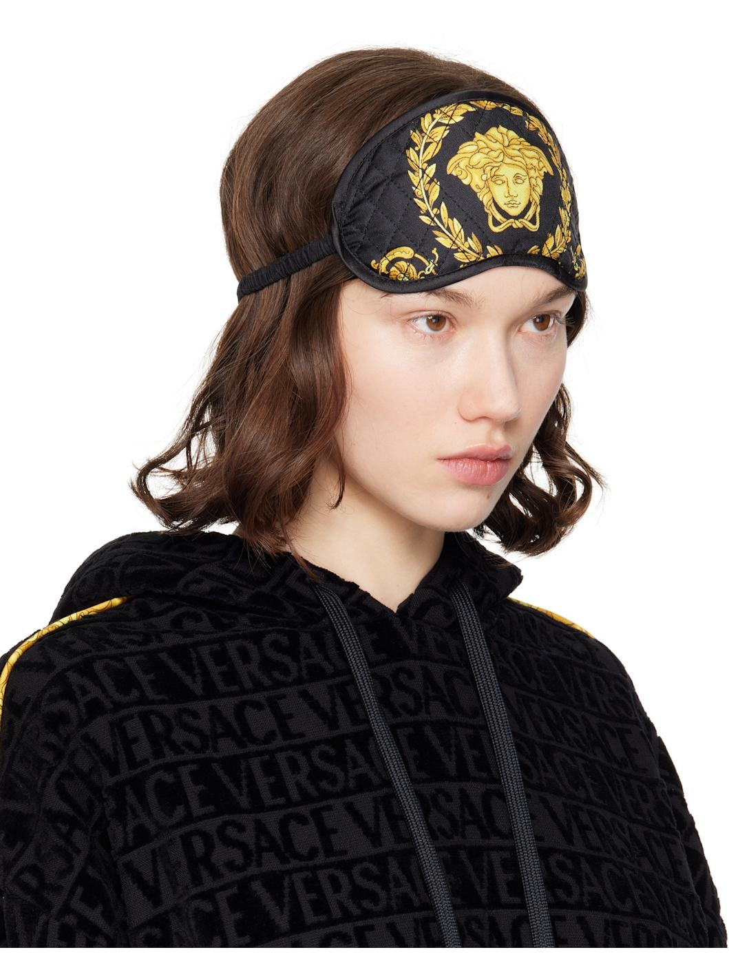Black & Gold Crete de Fleur Sleep Mask - 2