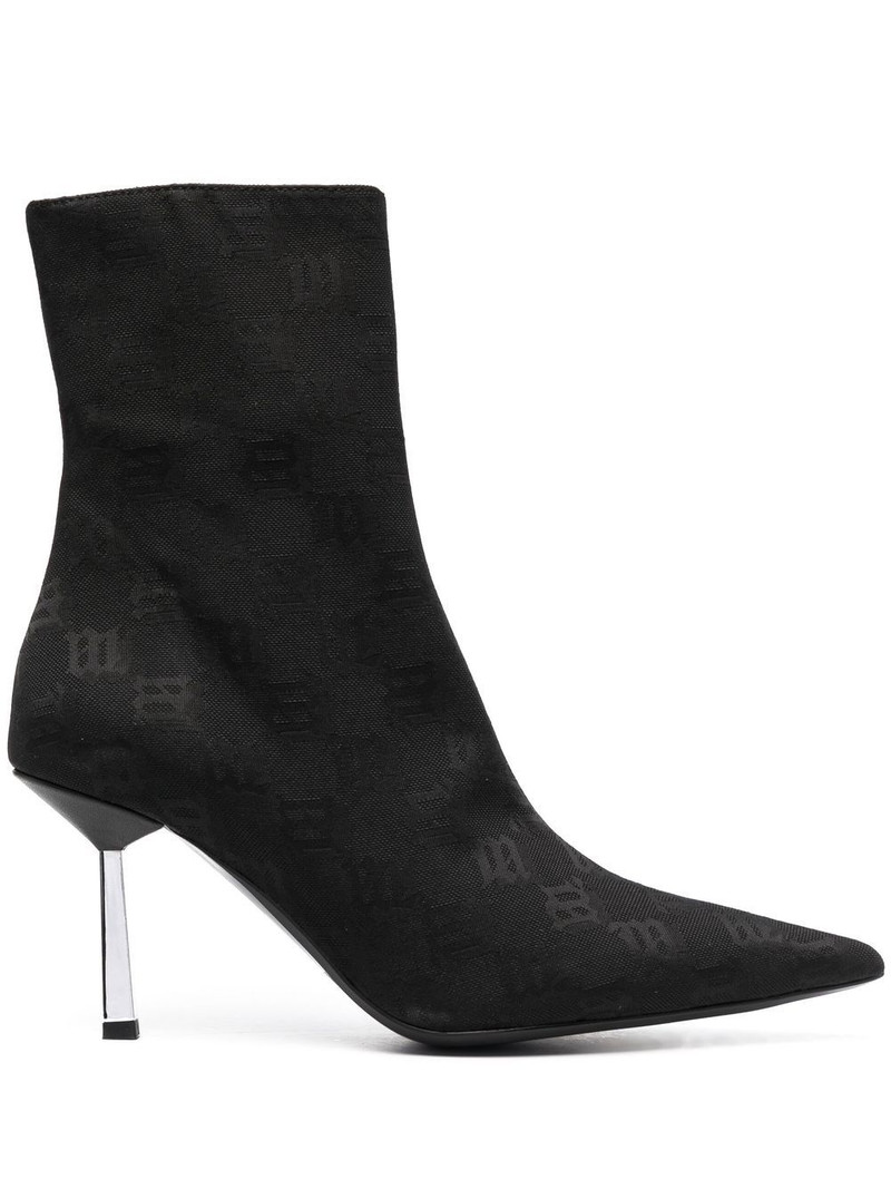 monogram pointed-toe boots 1