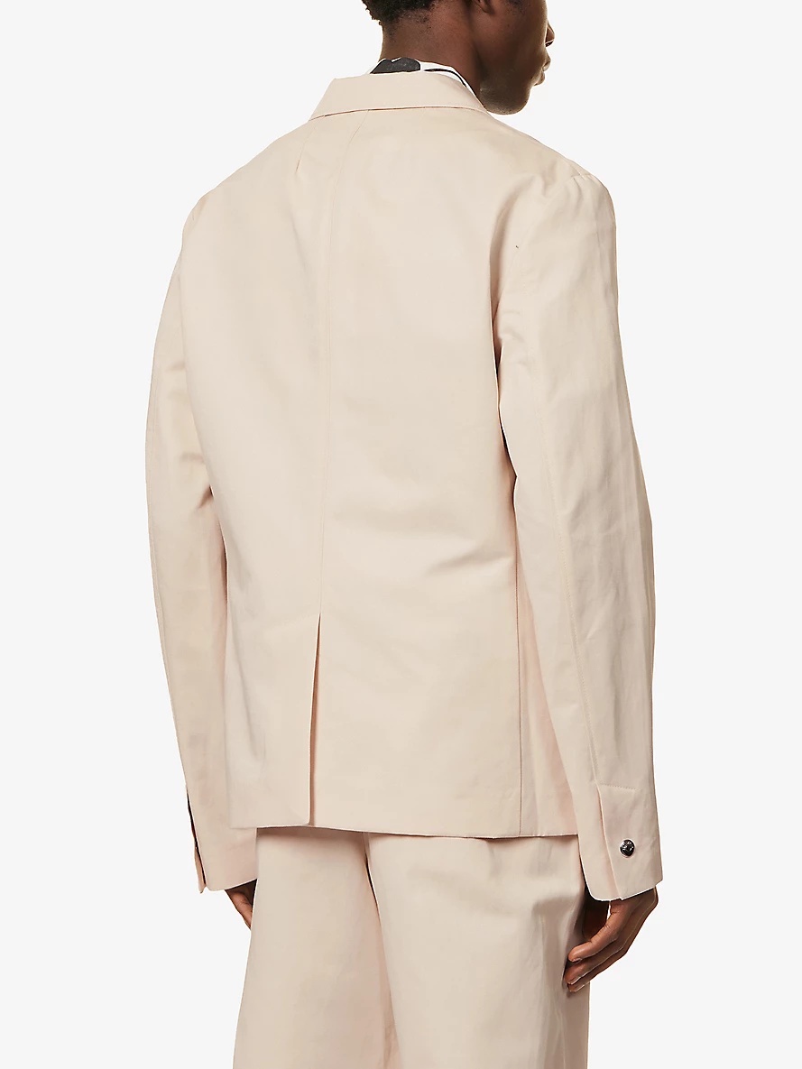 La Veste Jean notched-lapel cotton and linen-blend jacket - 4
