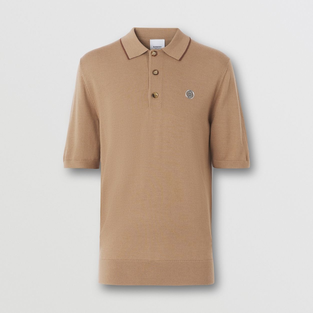 Monogram Motif Wool Silk Cashmere Polo Shirt - 1