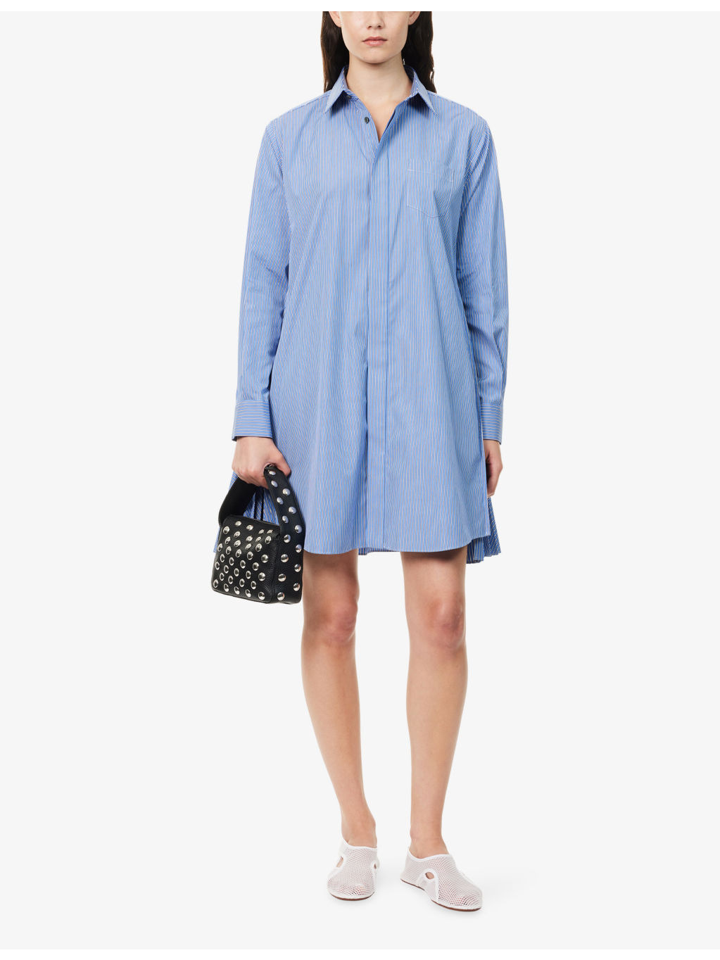 Striped Pleated Cotton-Poplin Mini Dress - 2