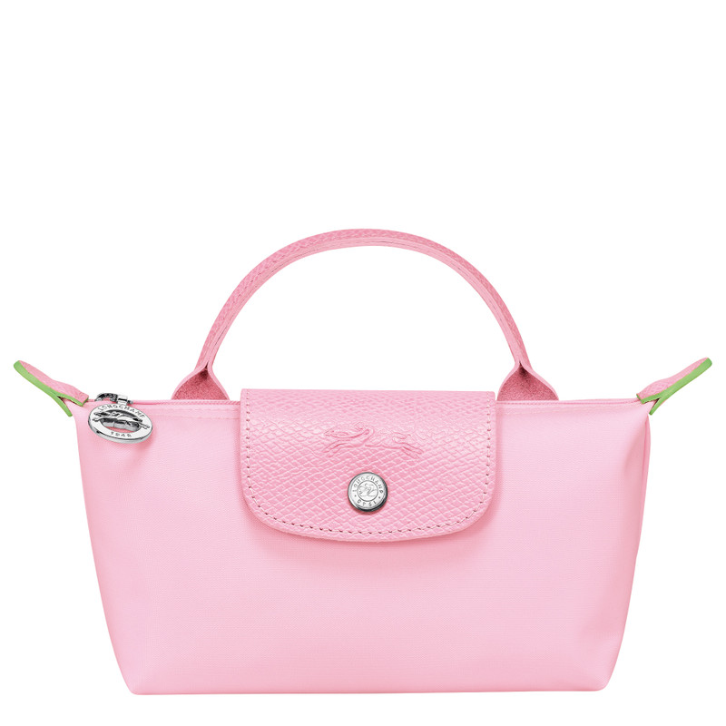 Le Pliage Green Pouch with handle Pink - Recycled canvas 1