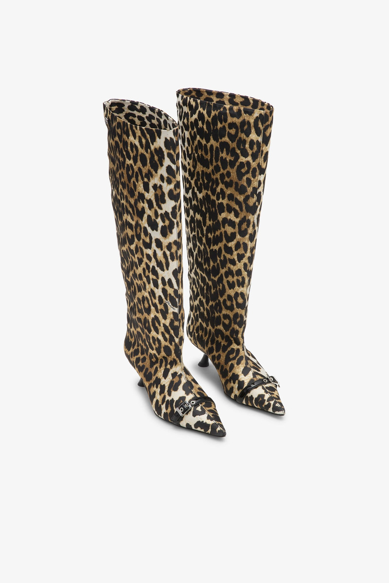 LEOPARD EYELETS SLOUCHY HIGH SHAFT BOOTS 2