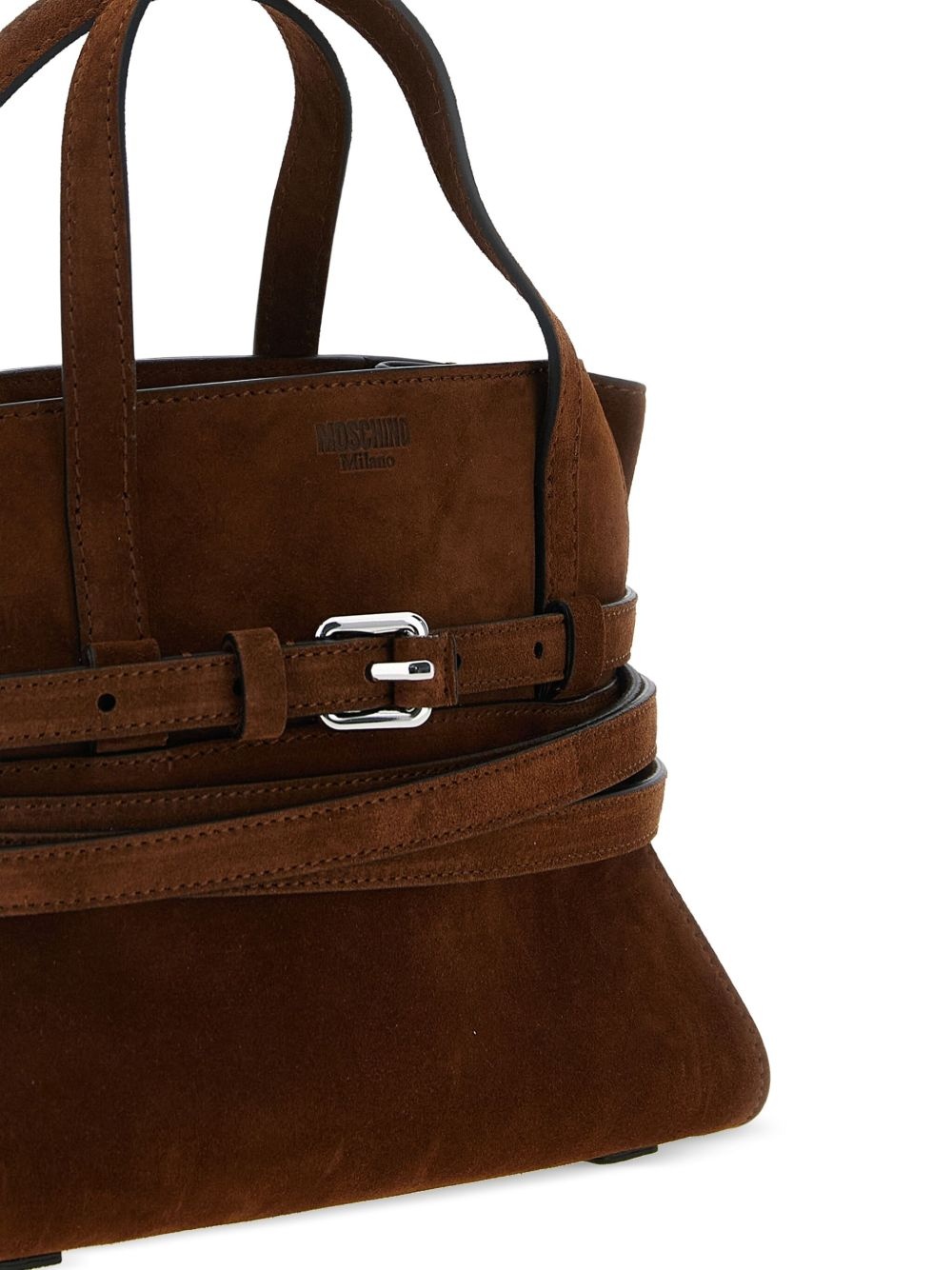 Tie Me belt-detail suede tote bag - 3