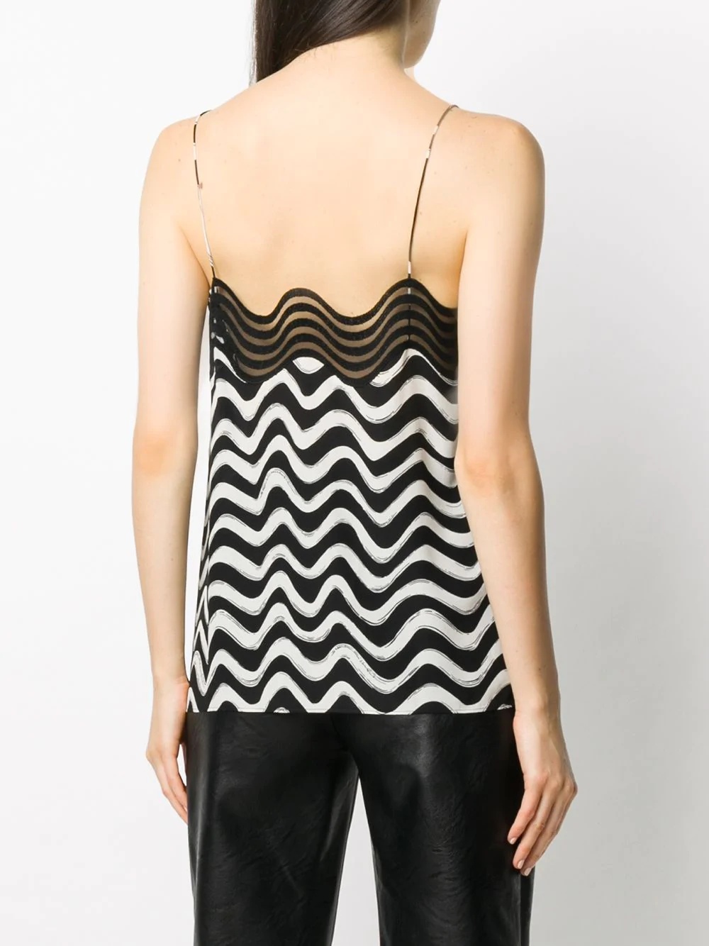 waves print silk cami top - 4