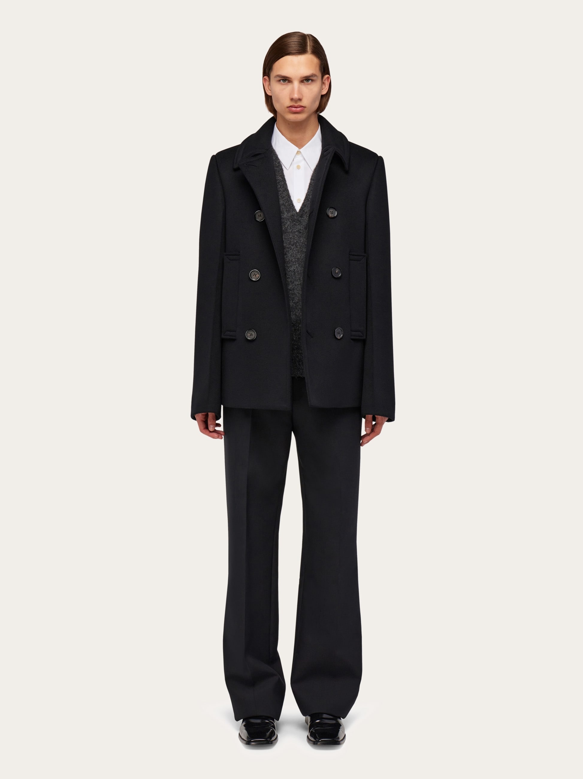 Wool and cashmere peacoat - 8