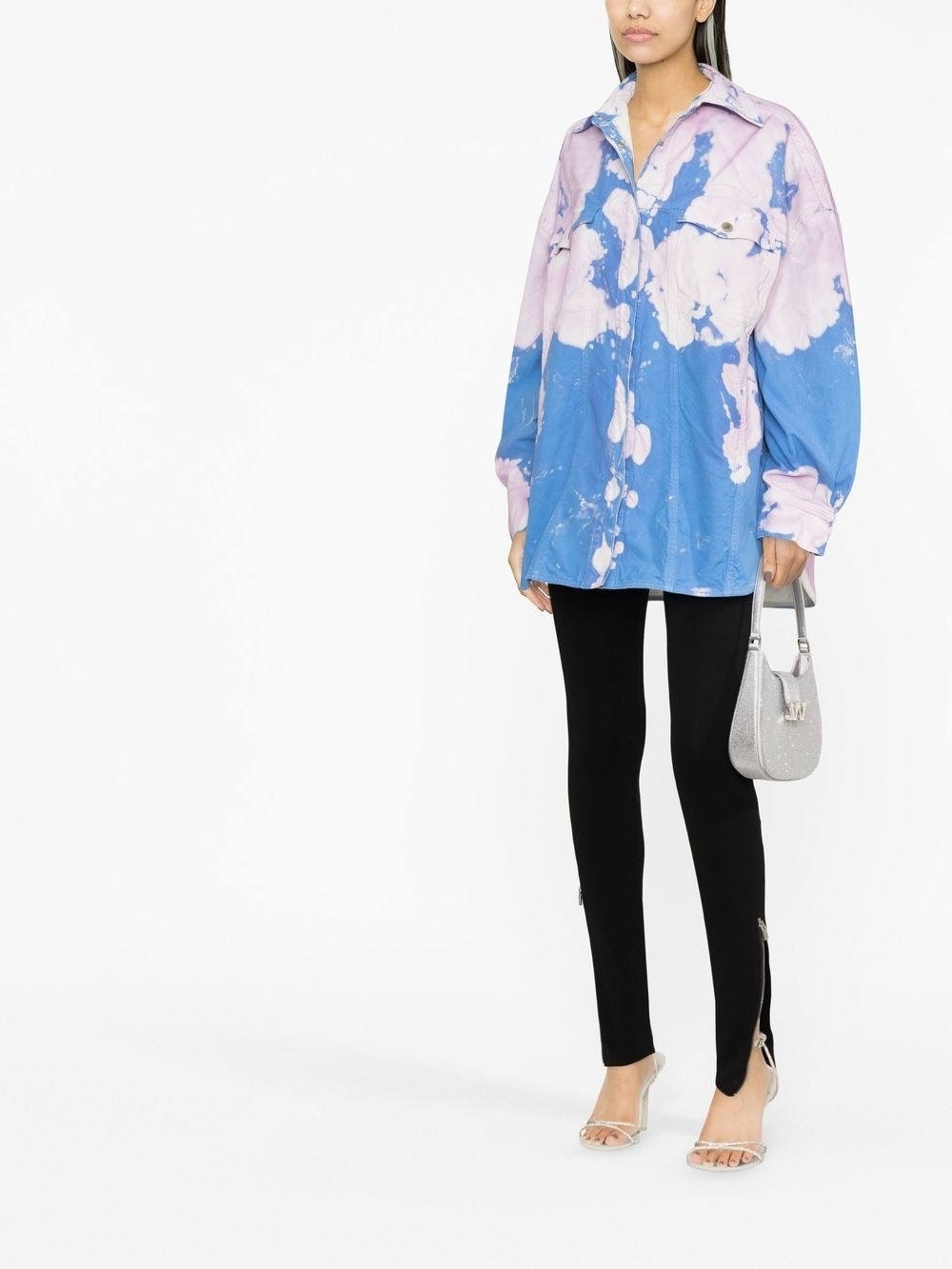 oversized bleached-effect shirt jacket - 2