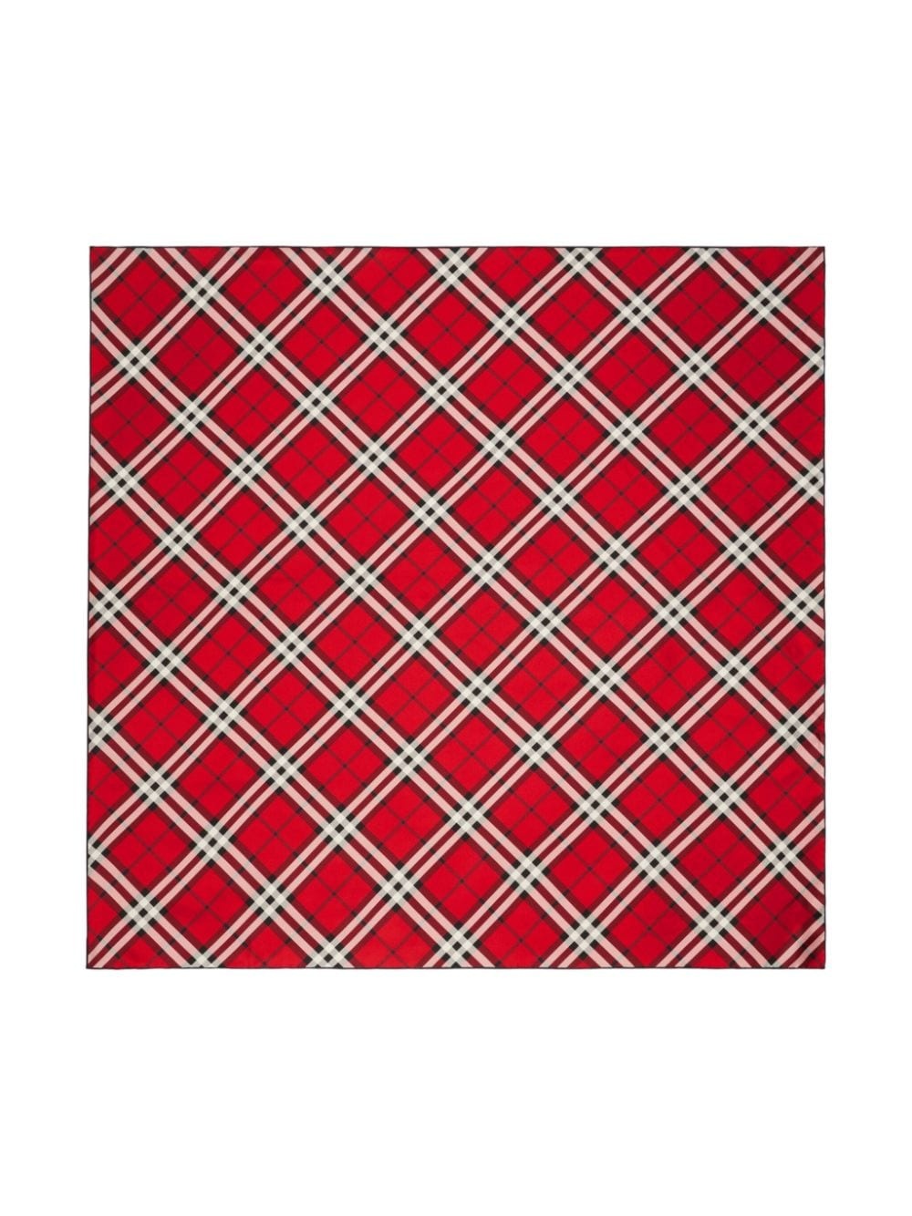 checked silk scarf - 2