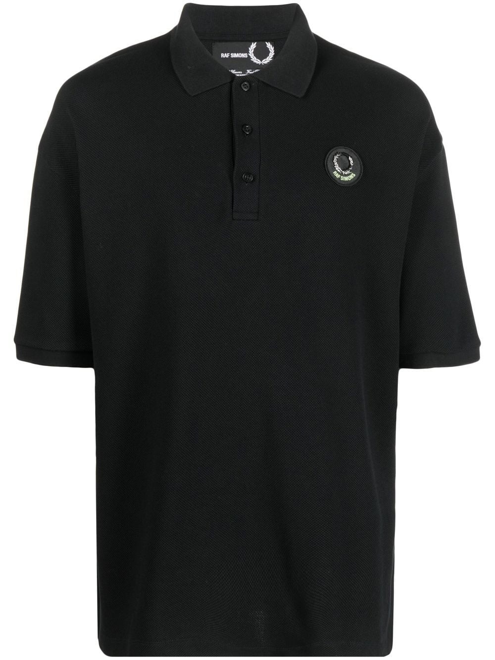 logo-patch graphic-print polo - 1