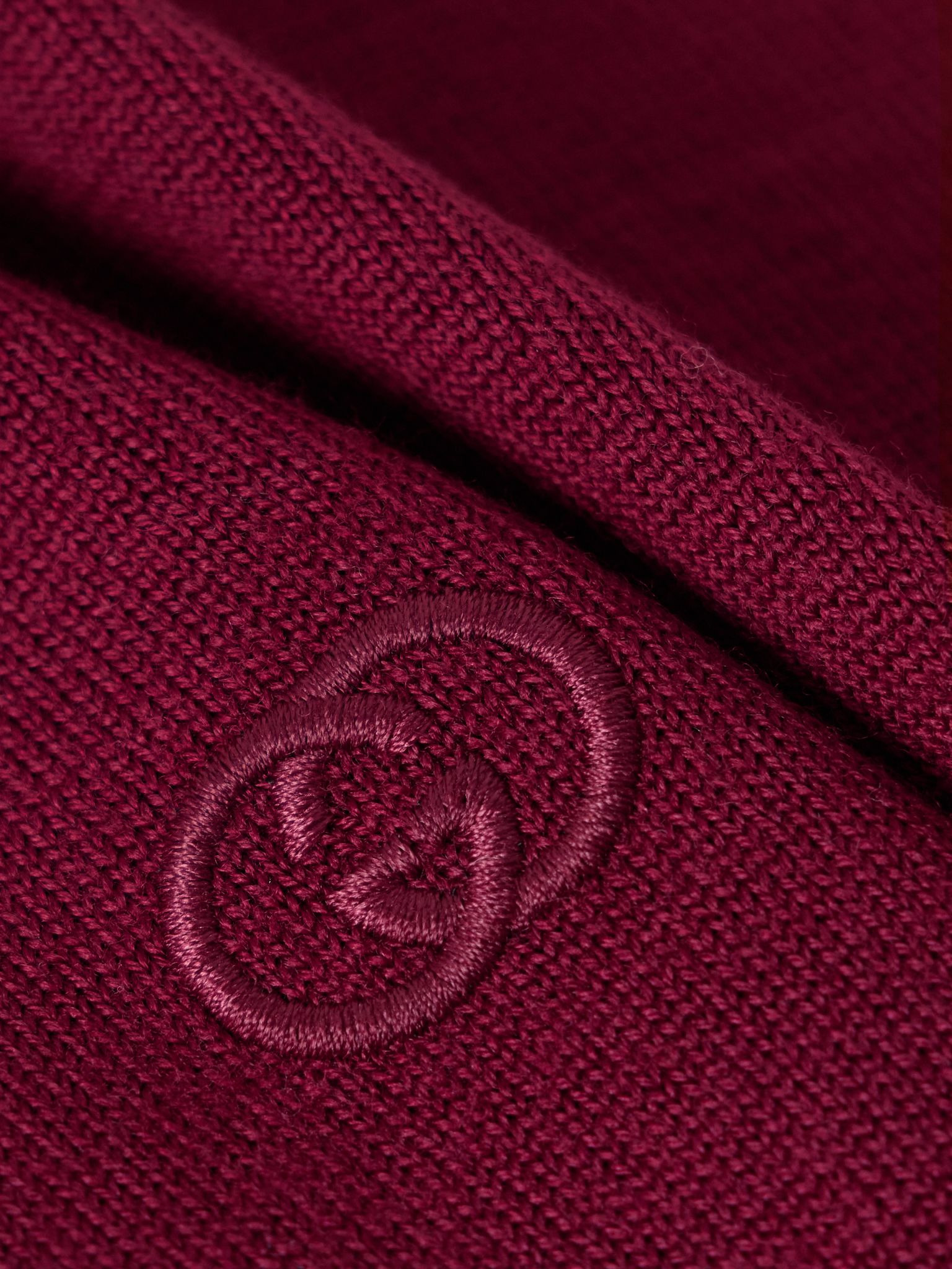 Embroidered wool polo sweater Red - 4