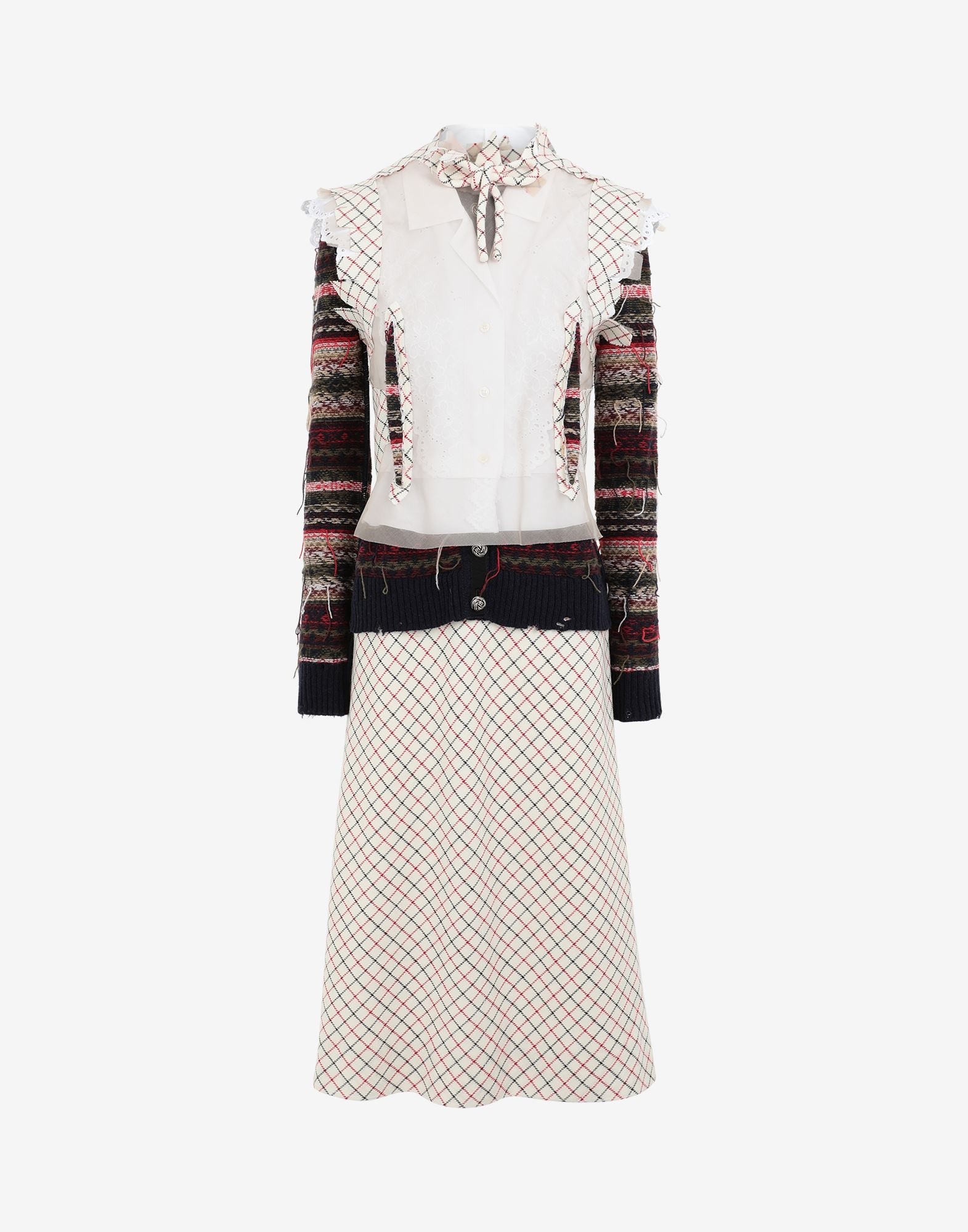 Spliced cardigan dress - 1