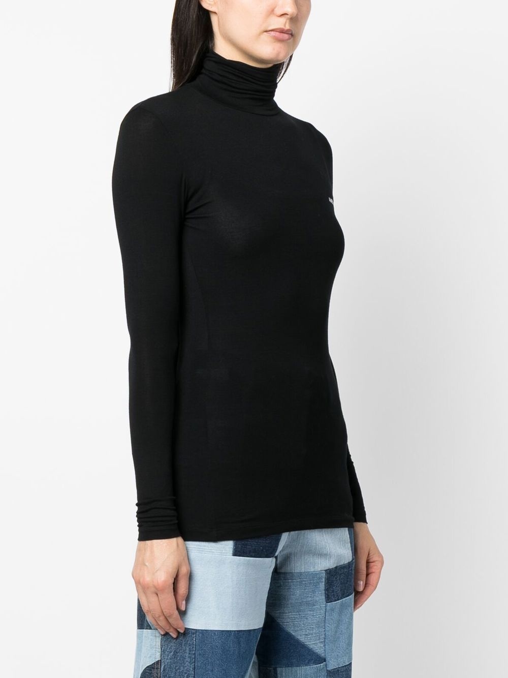 funnel neck long-sleeve T-shirt - 3