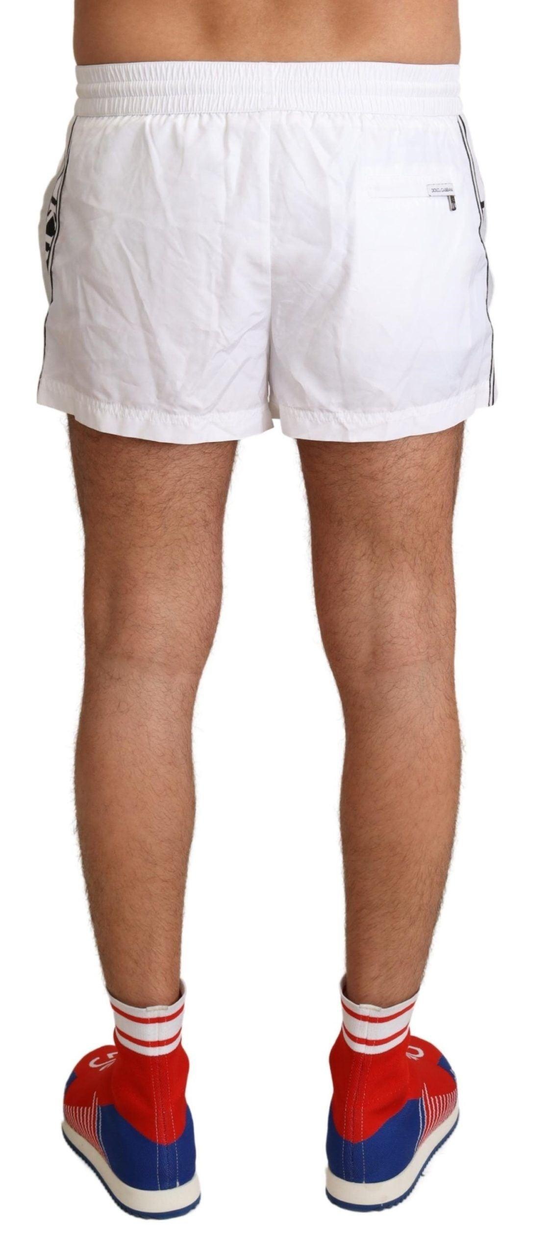 Dolce & Gabbana White King Mens Beachwear Swimwear Shorts - 3