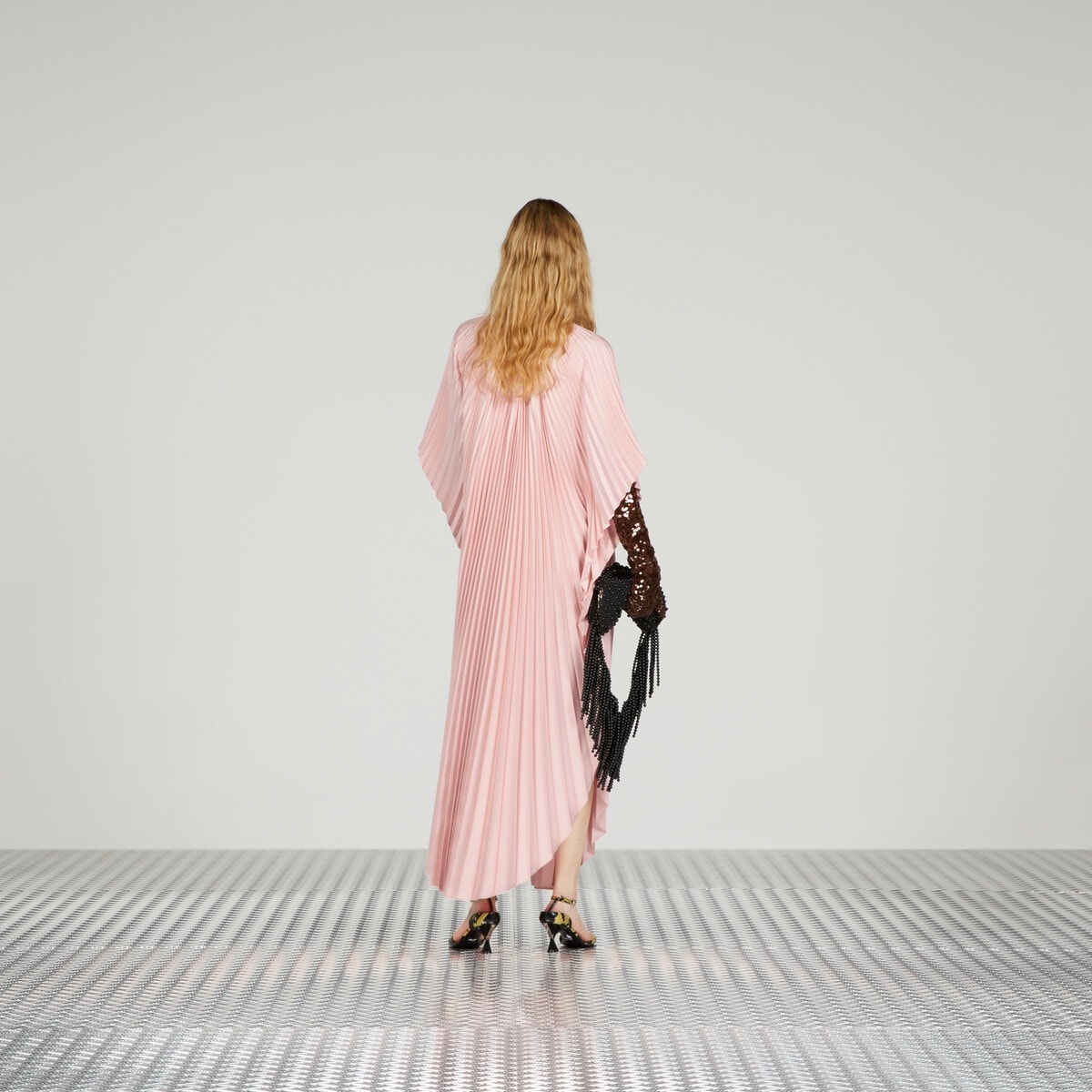 Pleated silk maxi dress - 3