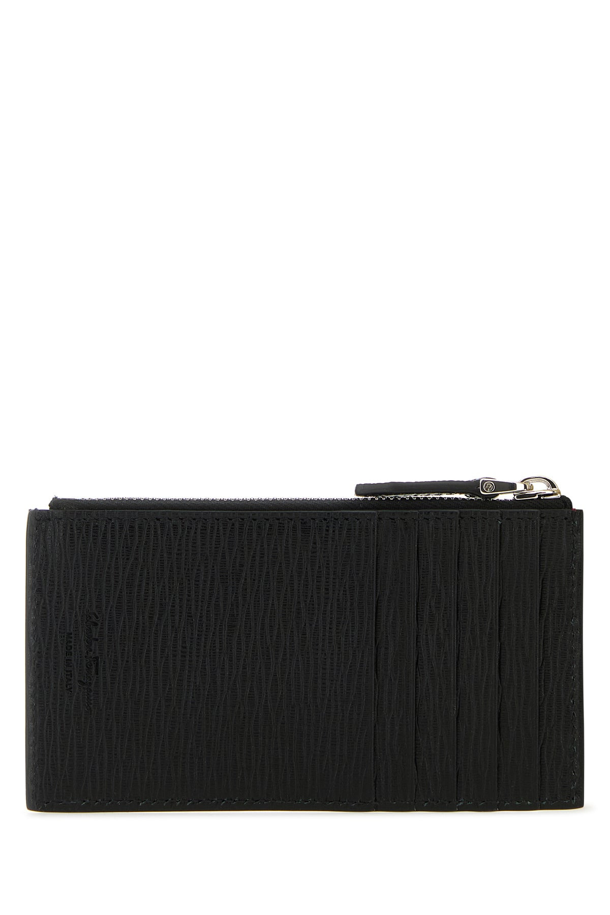 Black leather Gancini card holder - 3