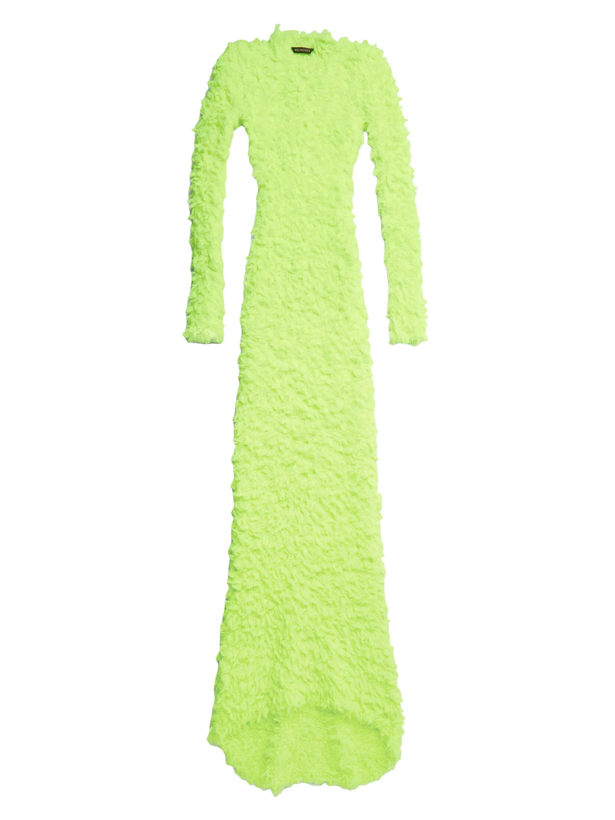 Women's Fluffy Maxi Dress - Fluorescent Yellow - 1