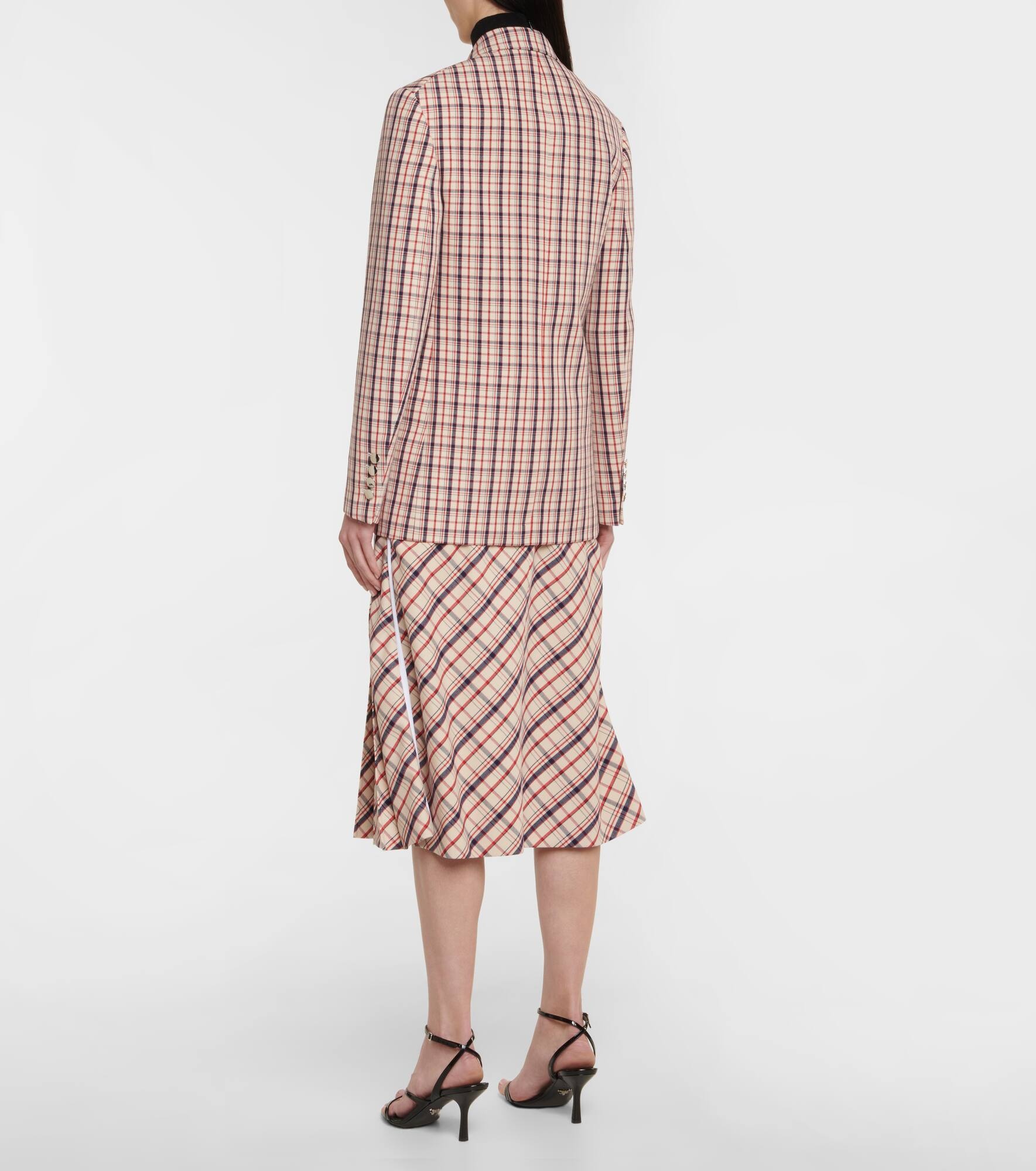 Checked wool blazer - 3