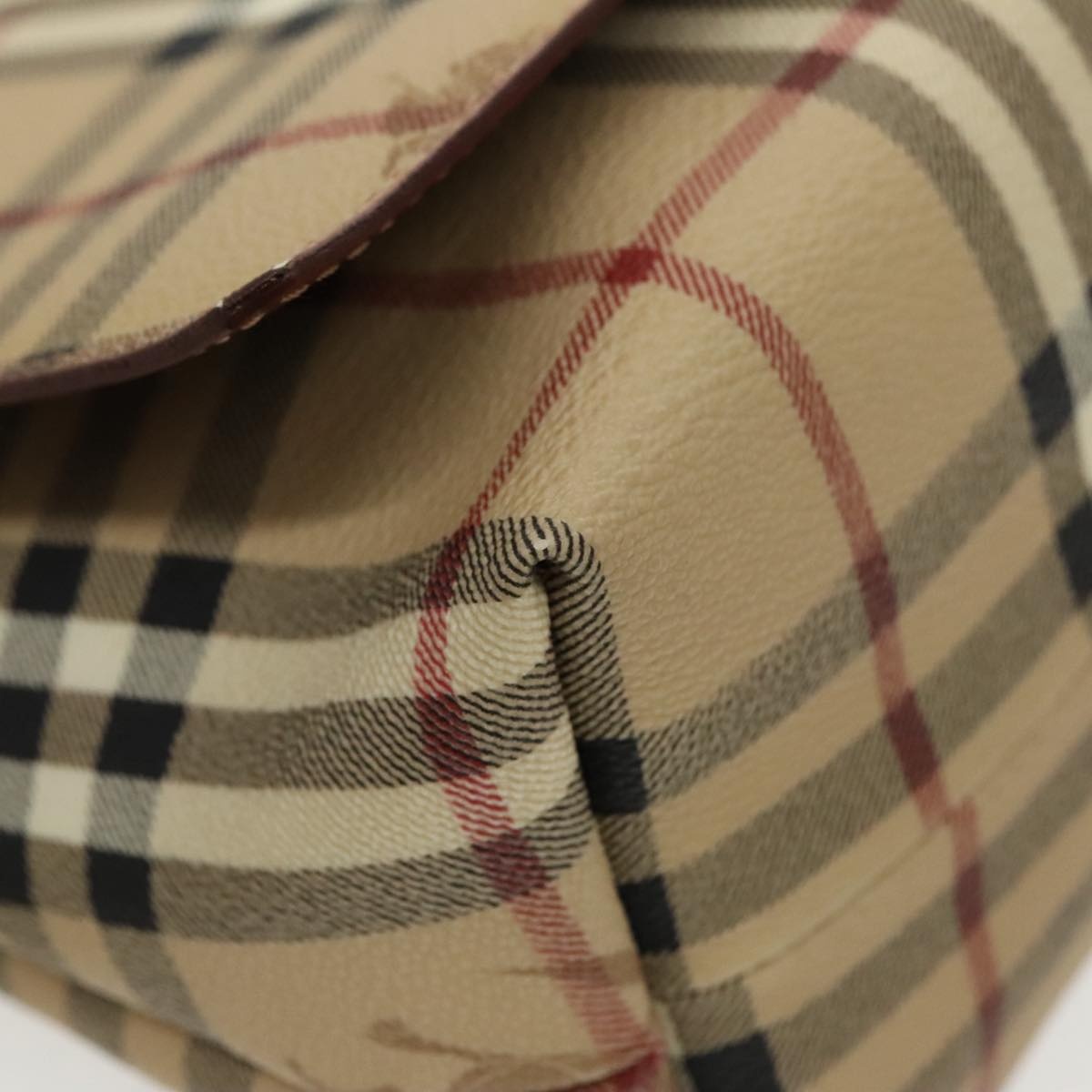 Burberry Nova Check Shoulder Bag Pvc Leather Beige - 15