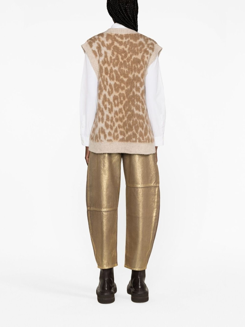 leopard-jacquard vest 4