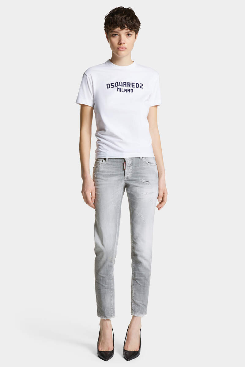 BRUSHED GREY WASH MEDIUM WAIST JENNIFER JEANS - 3