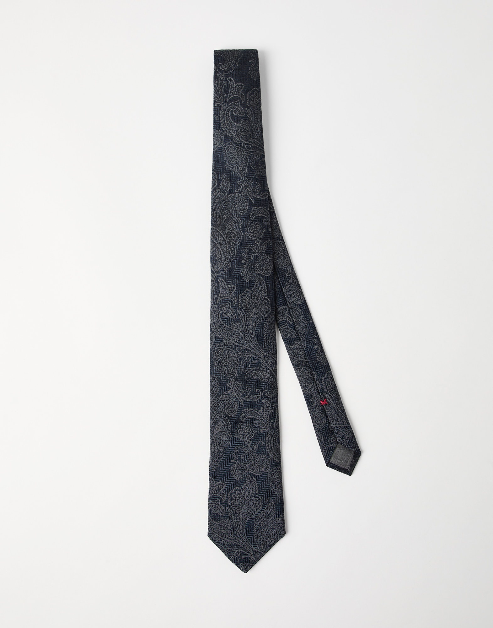 Silk and virgin wool tie with paisley design - 1