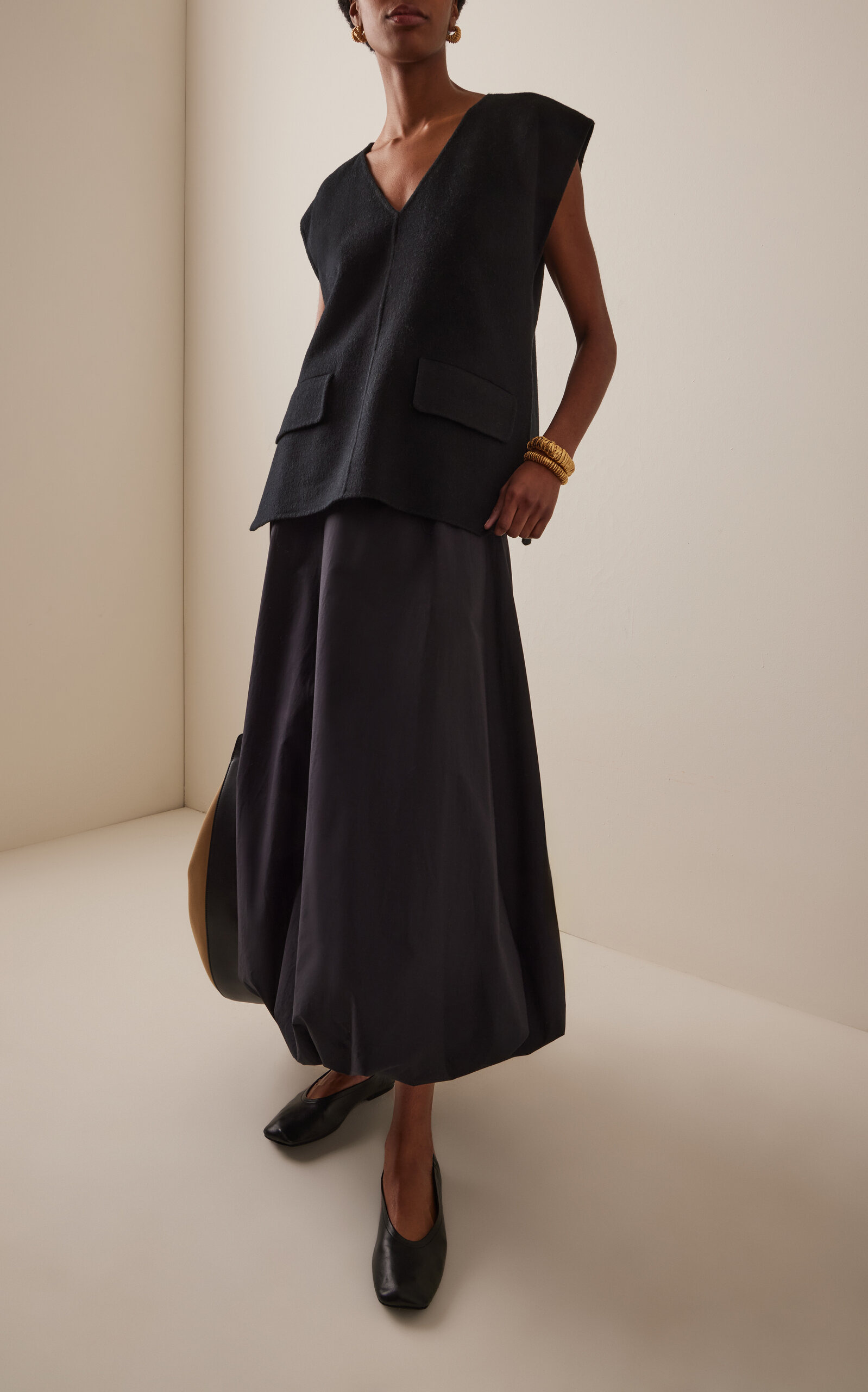 Aubrey Organic Cotton Bubble Maxi Skirt black - 2