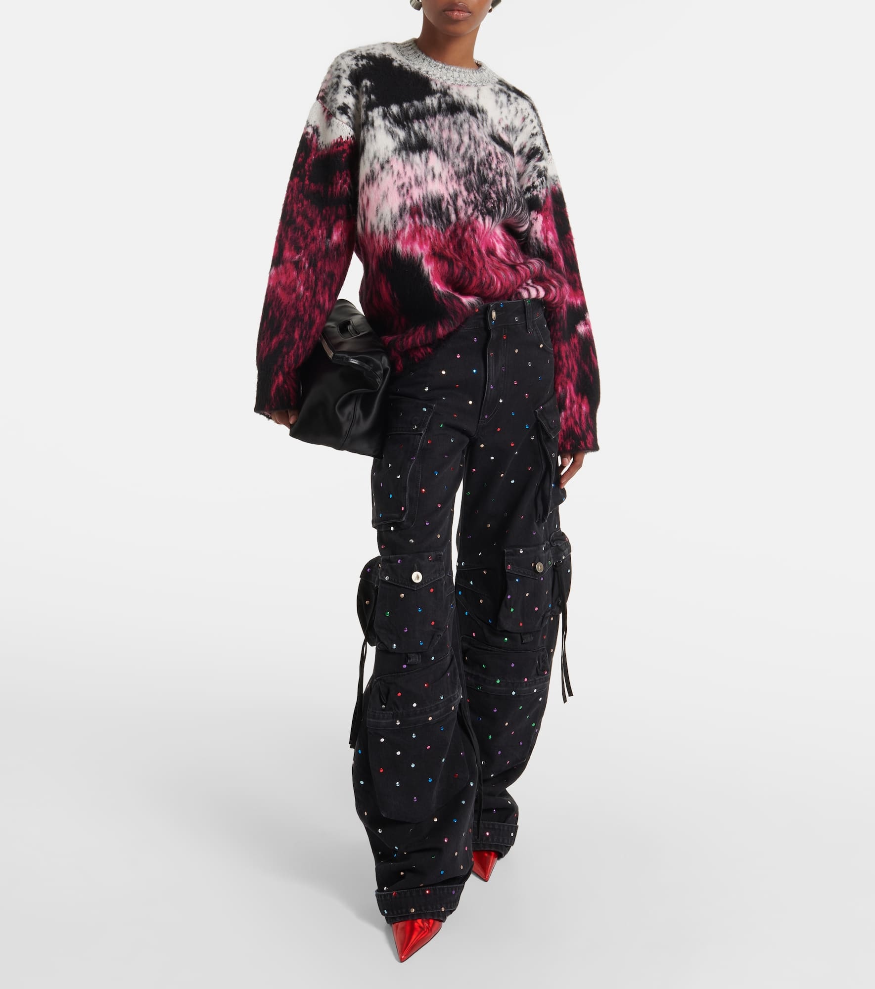 Oversized wool-blend jacquard sweater - 2