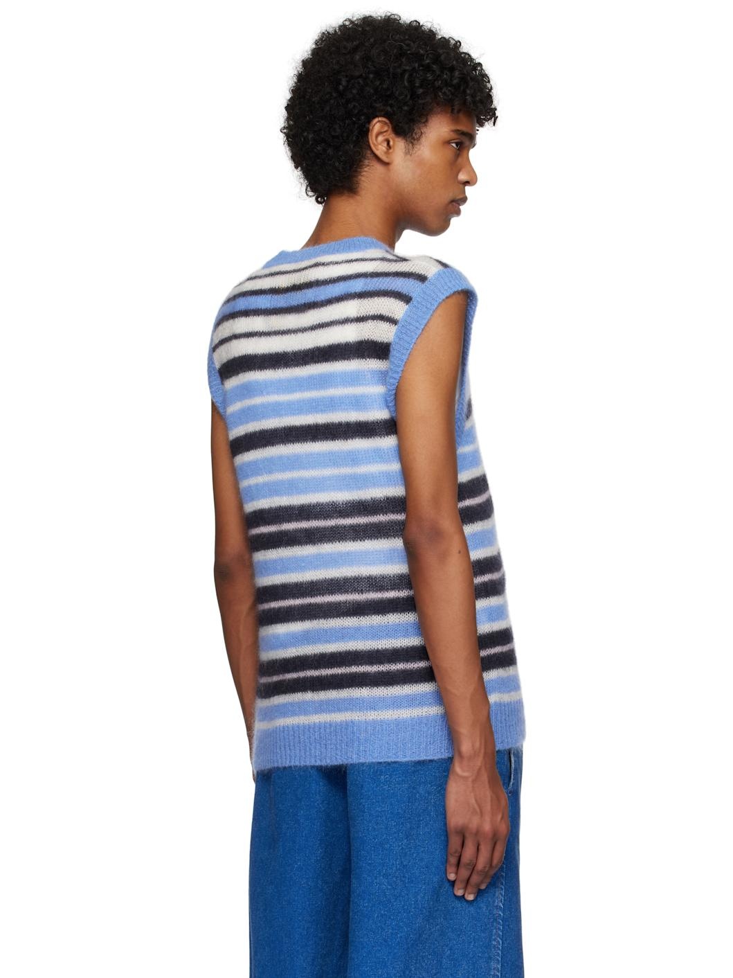Blue Fuzzy Wuzzy Striped Vest - 3