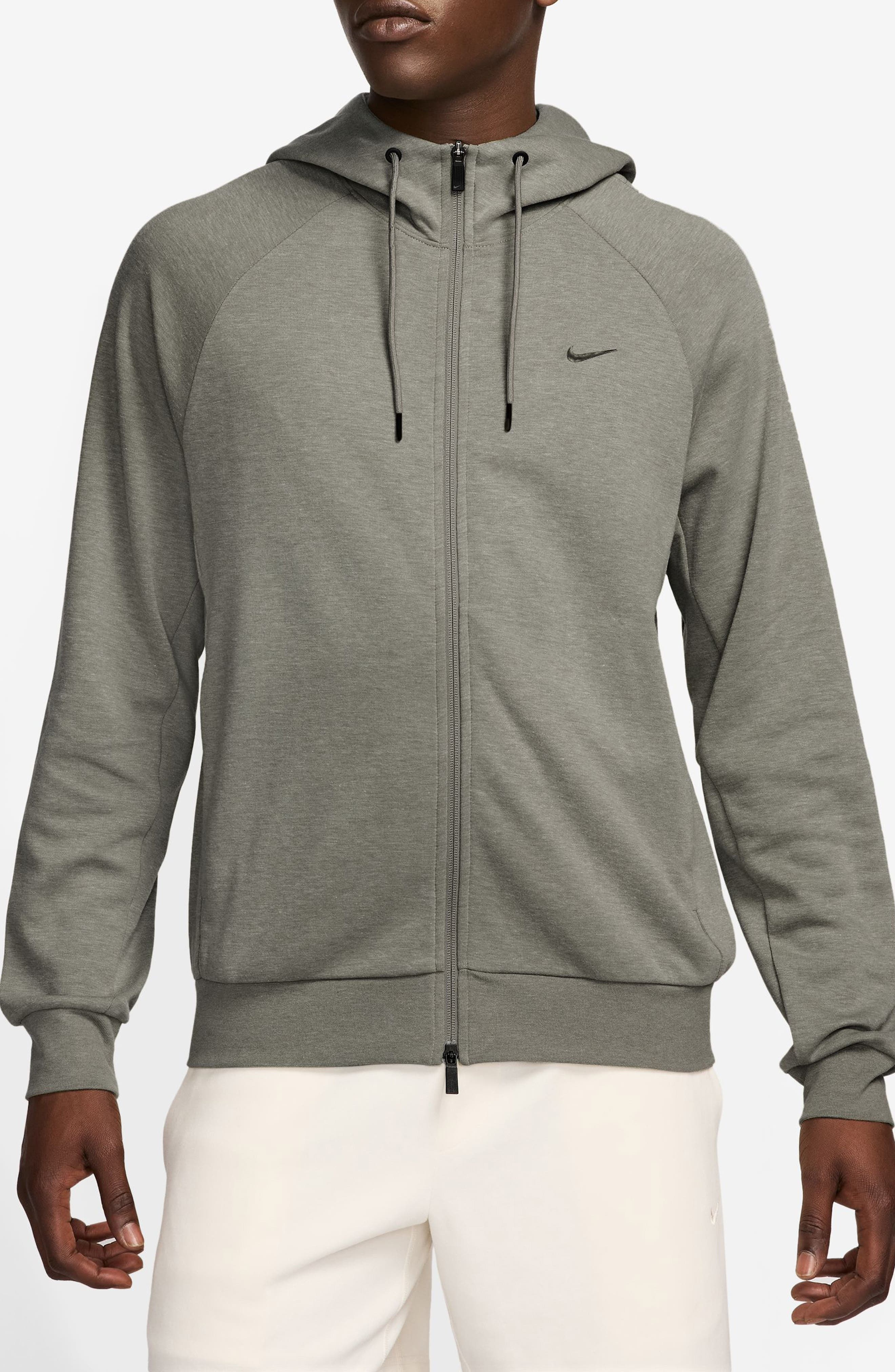 Nike Primary Dri-FIT Full Zip Hoodie in Light Army/Heather at Nordstrom - 1