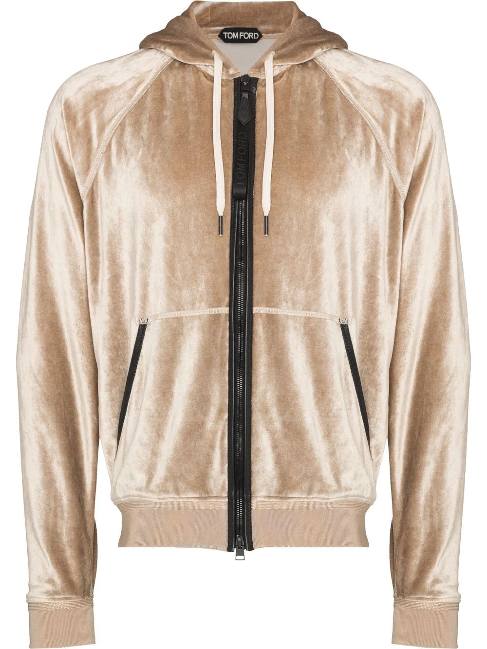 velour zipped hoodie - 1