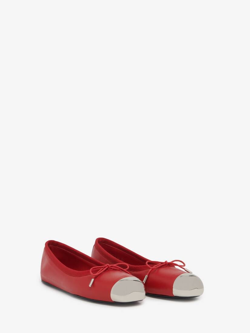 Punk Ballet Flat in Welsh Red/silver - 2