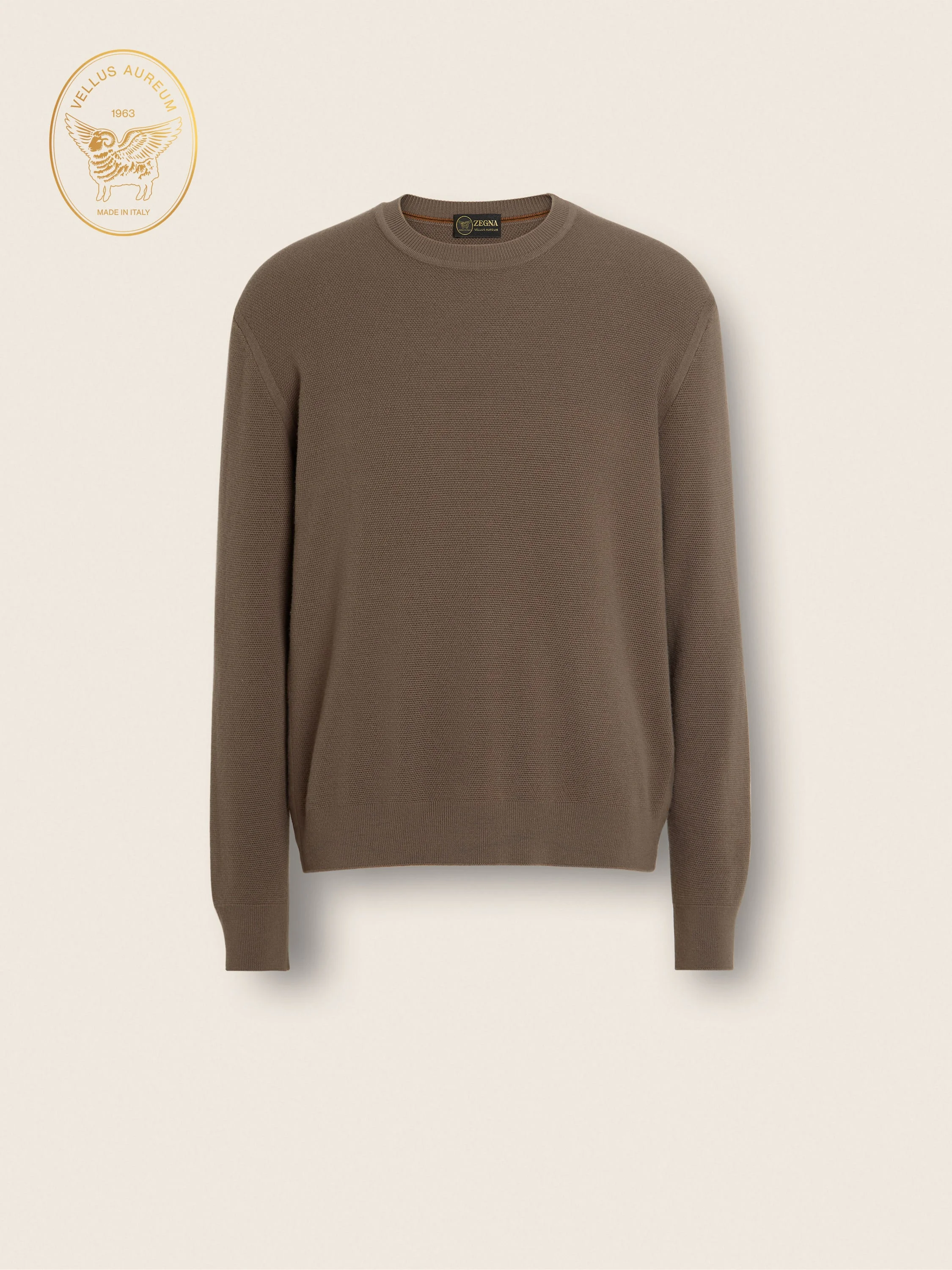 DARK TAUPE VELLUS AUREUM CREWNECK - 1